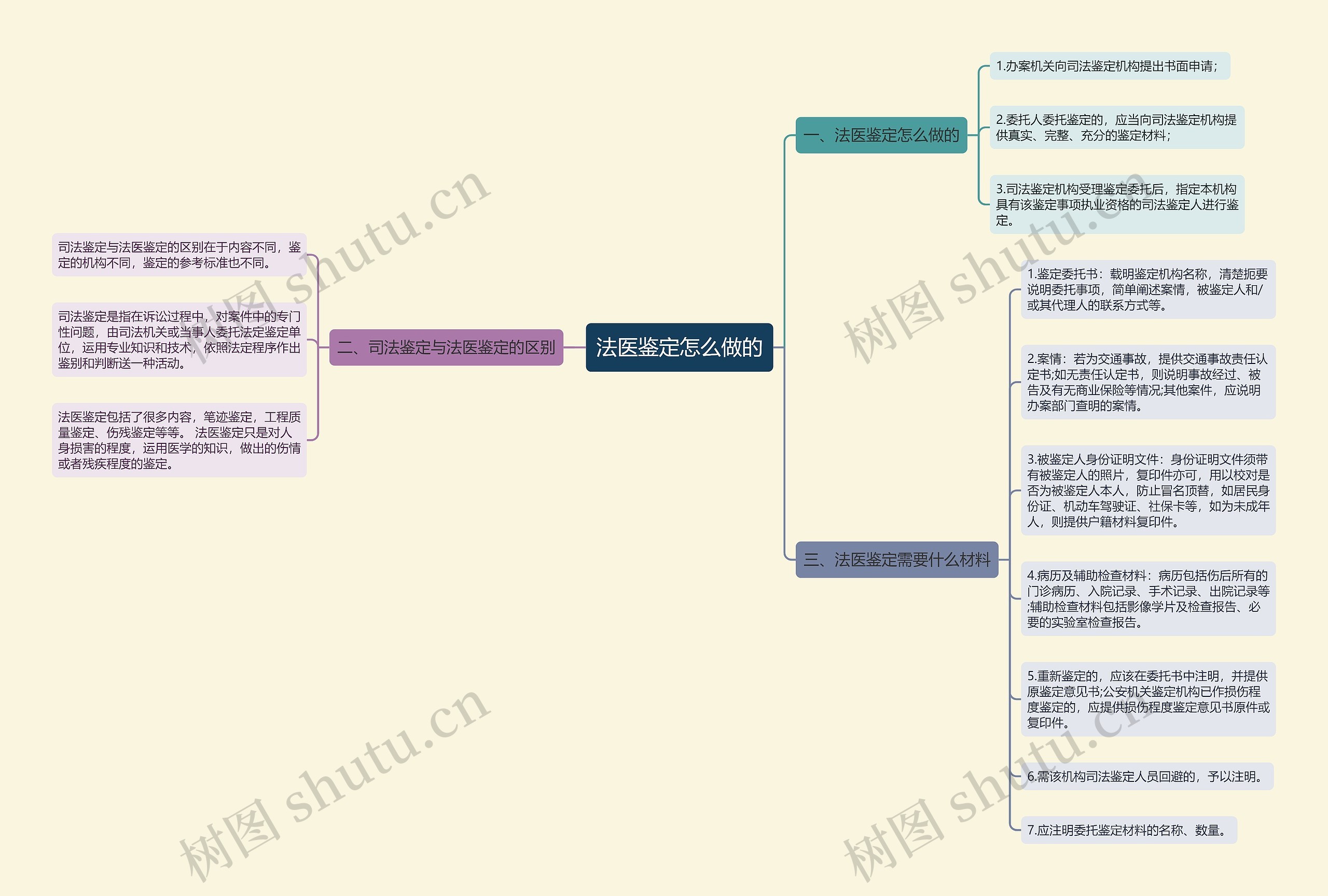 法医鉴定怎么做的思维导图