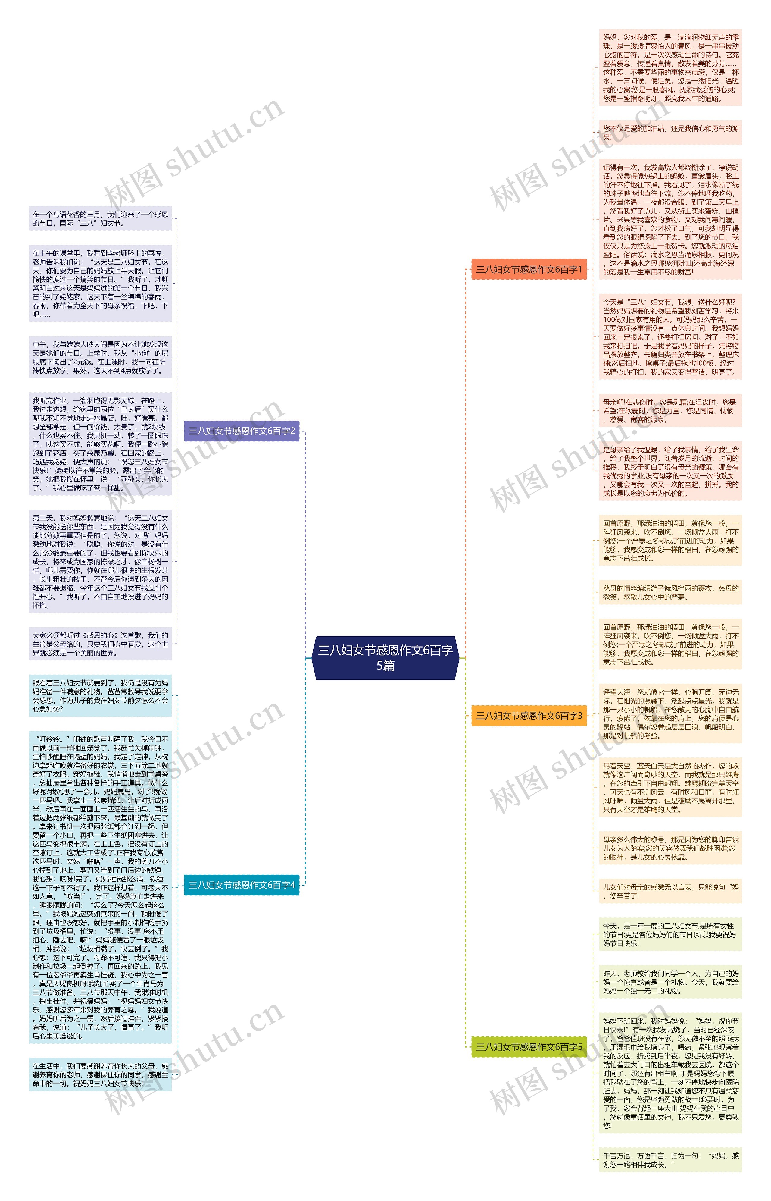 三八妇女节感恩作文6百字5篇思维导图