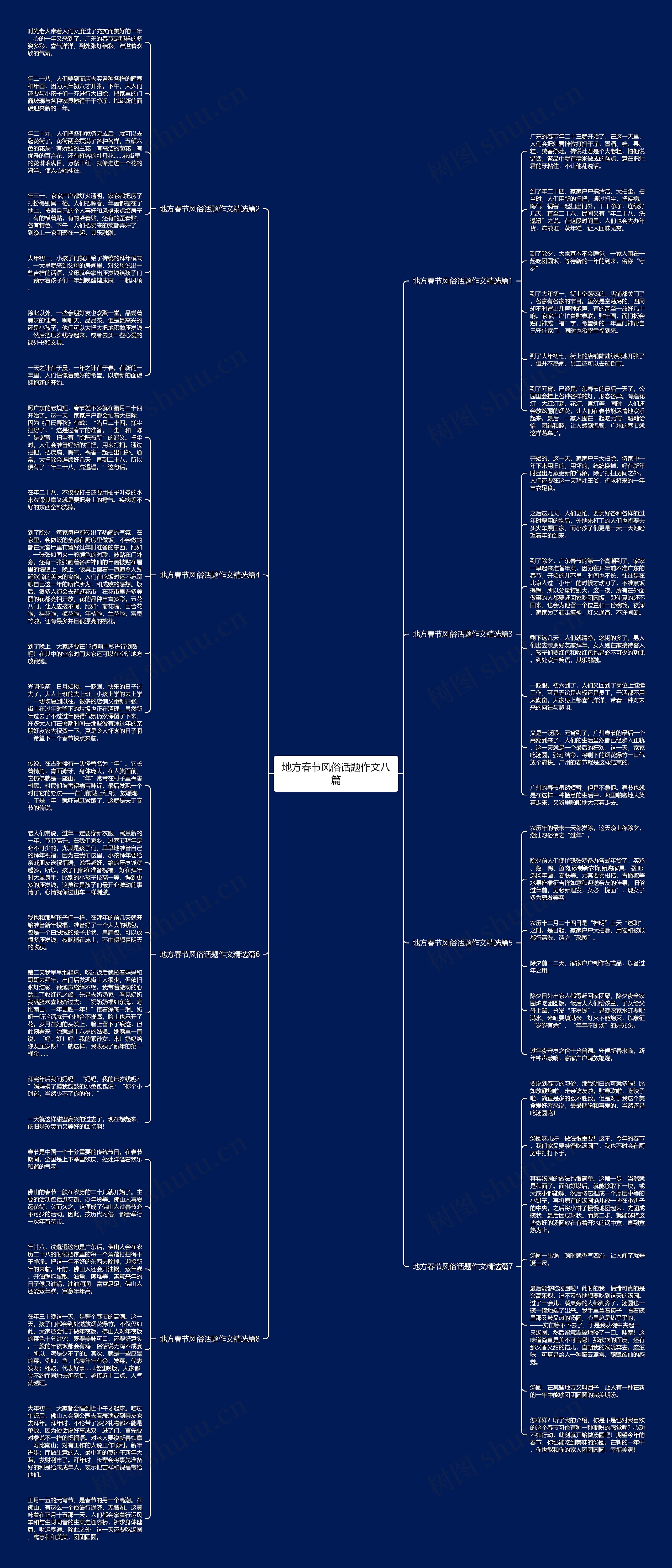 地方春节风俗话题作文八篇思维导图