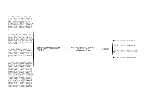 2012司法考试刑法学考点之犯罪客体与对象