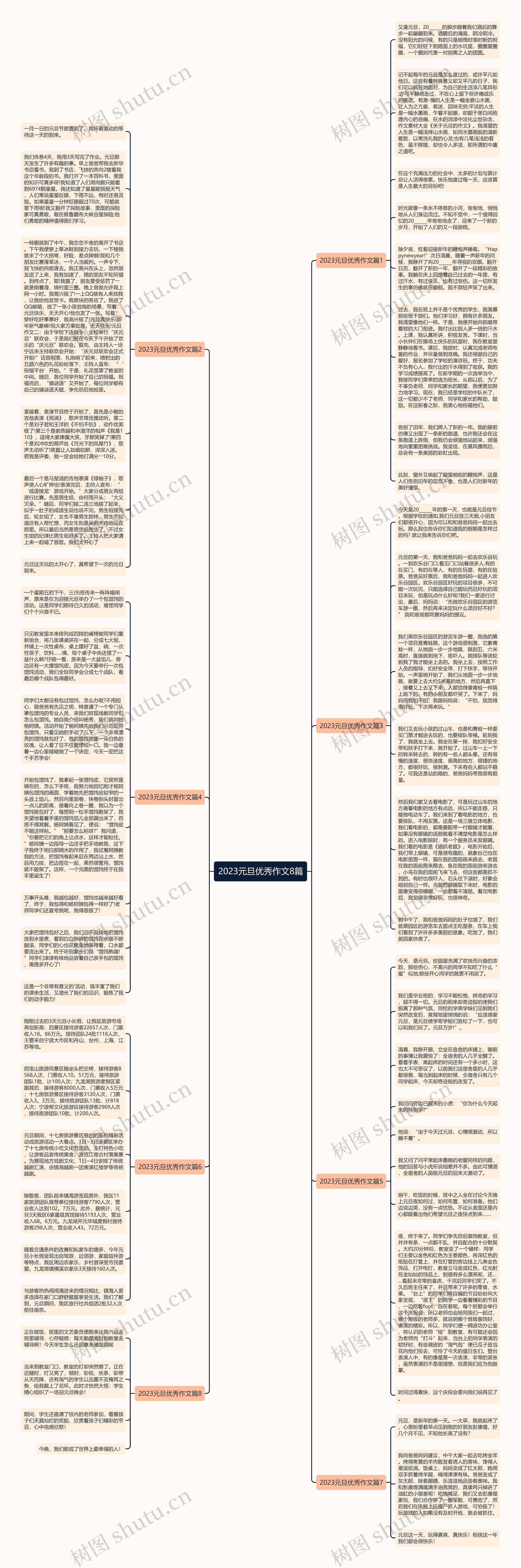 2023元旦优秀作文8篇思维导图