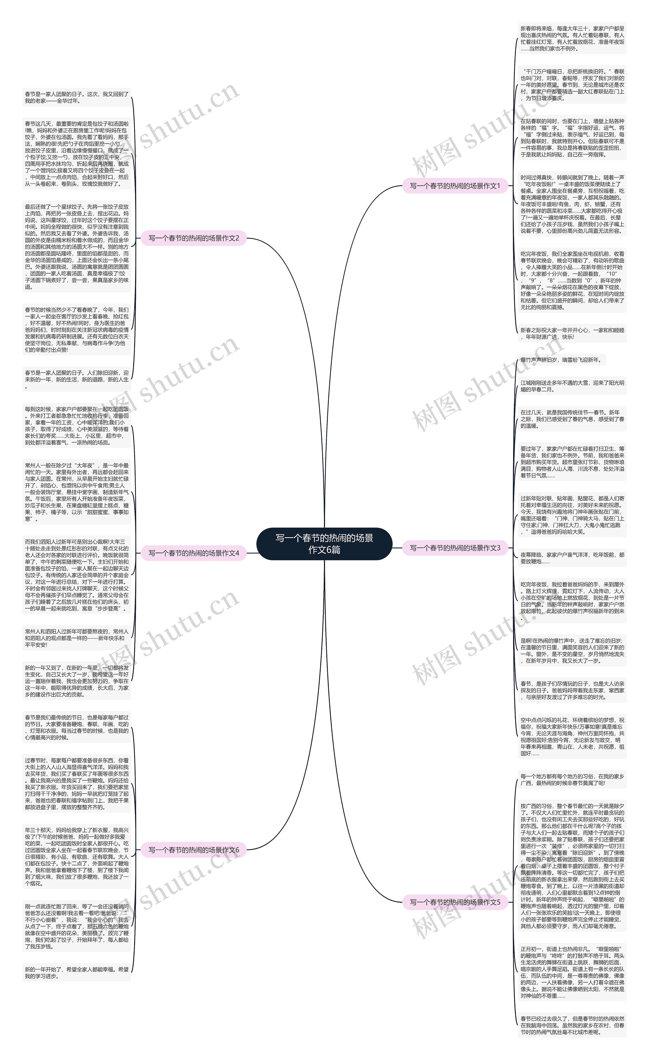 写一个春节的热闹的场景作文6篇思维导图