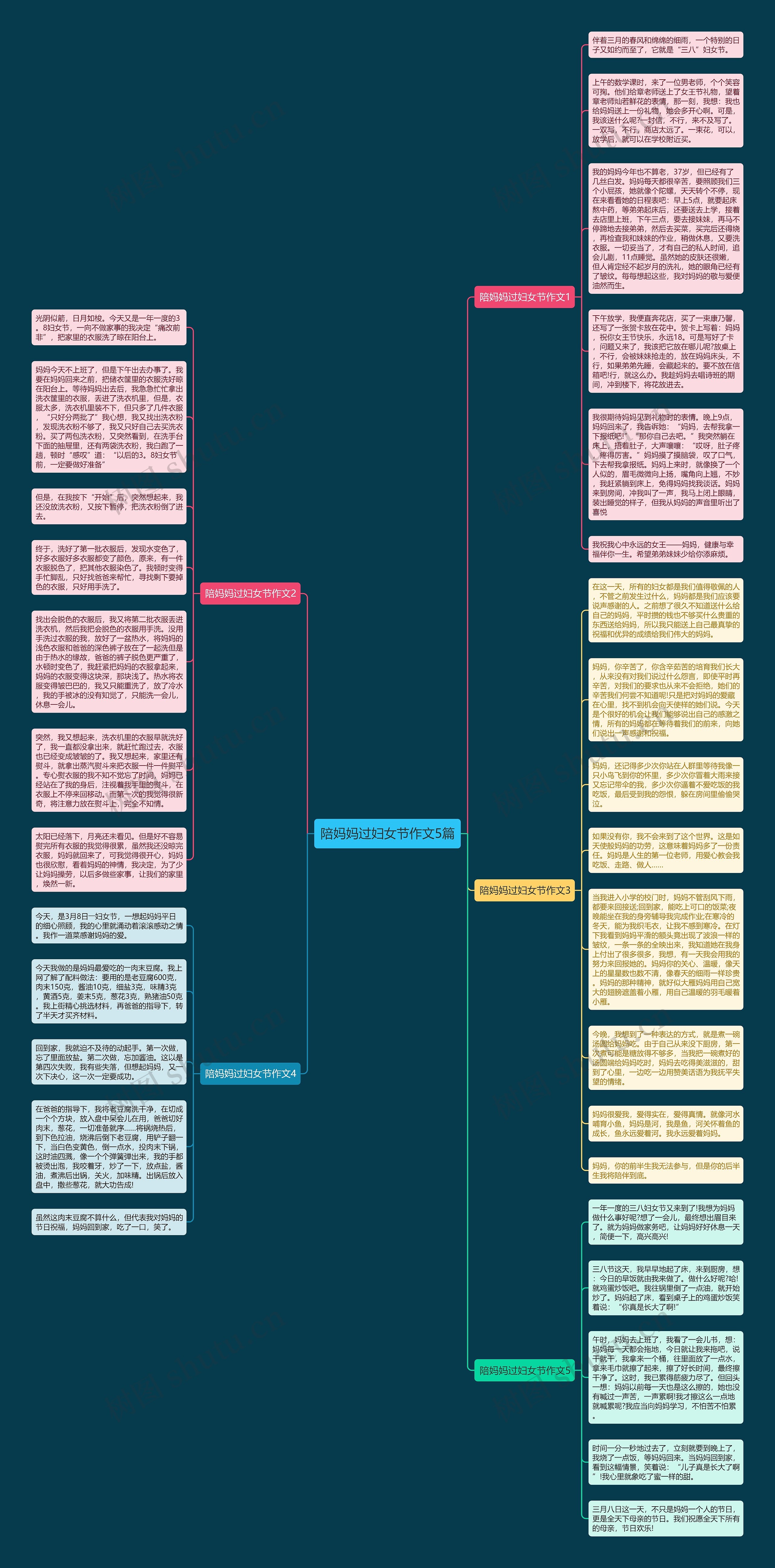 陪妈妈过妇女节作文5篇思维导图