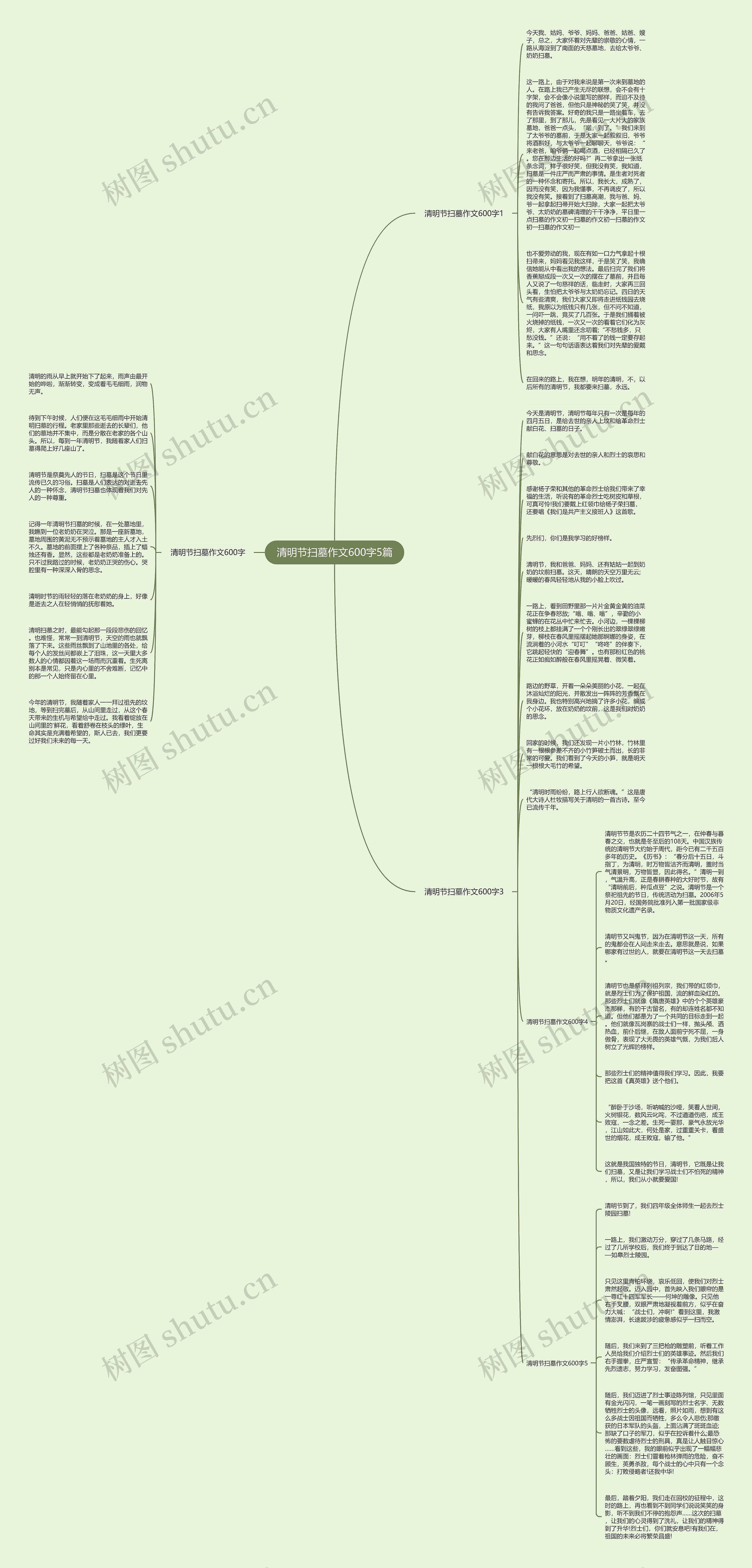 清明节扫墓作文600字5篇思维导图
