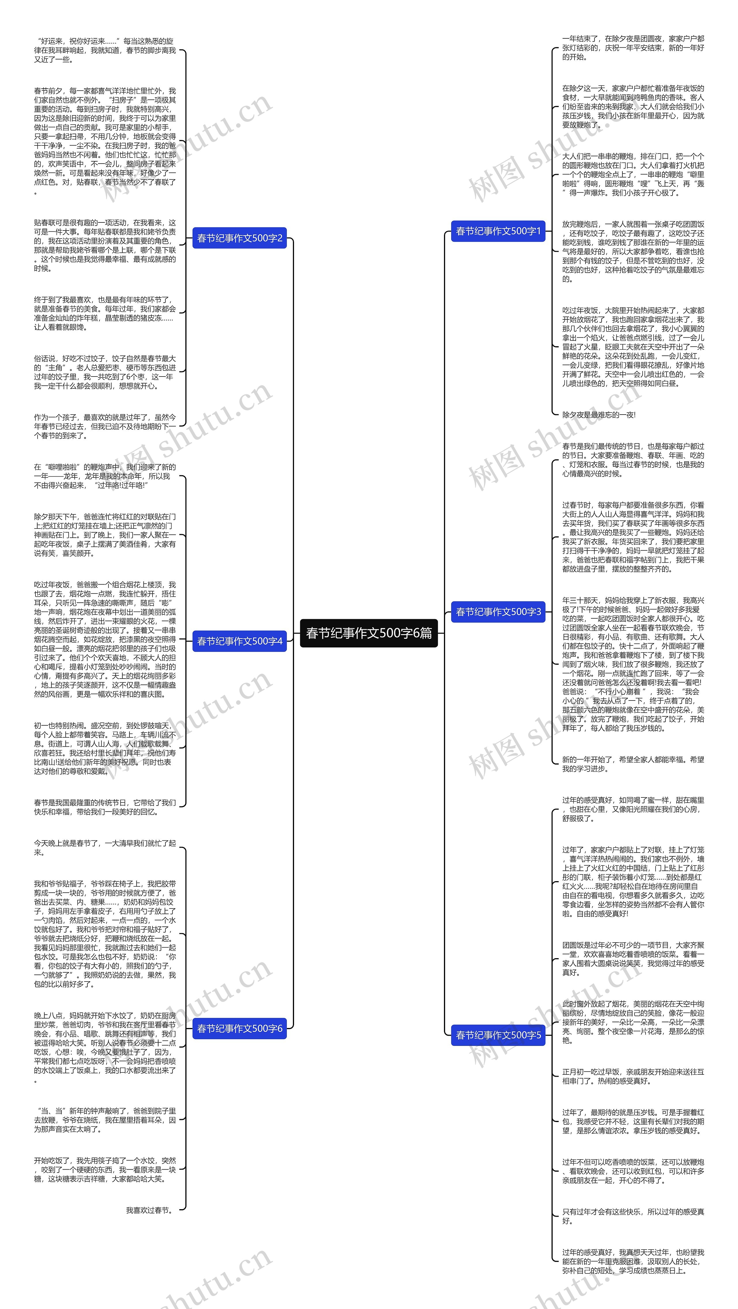 春节纪事作文500字6篇思维导图