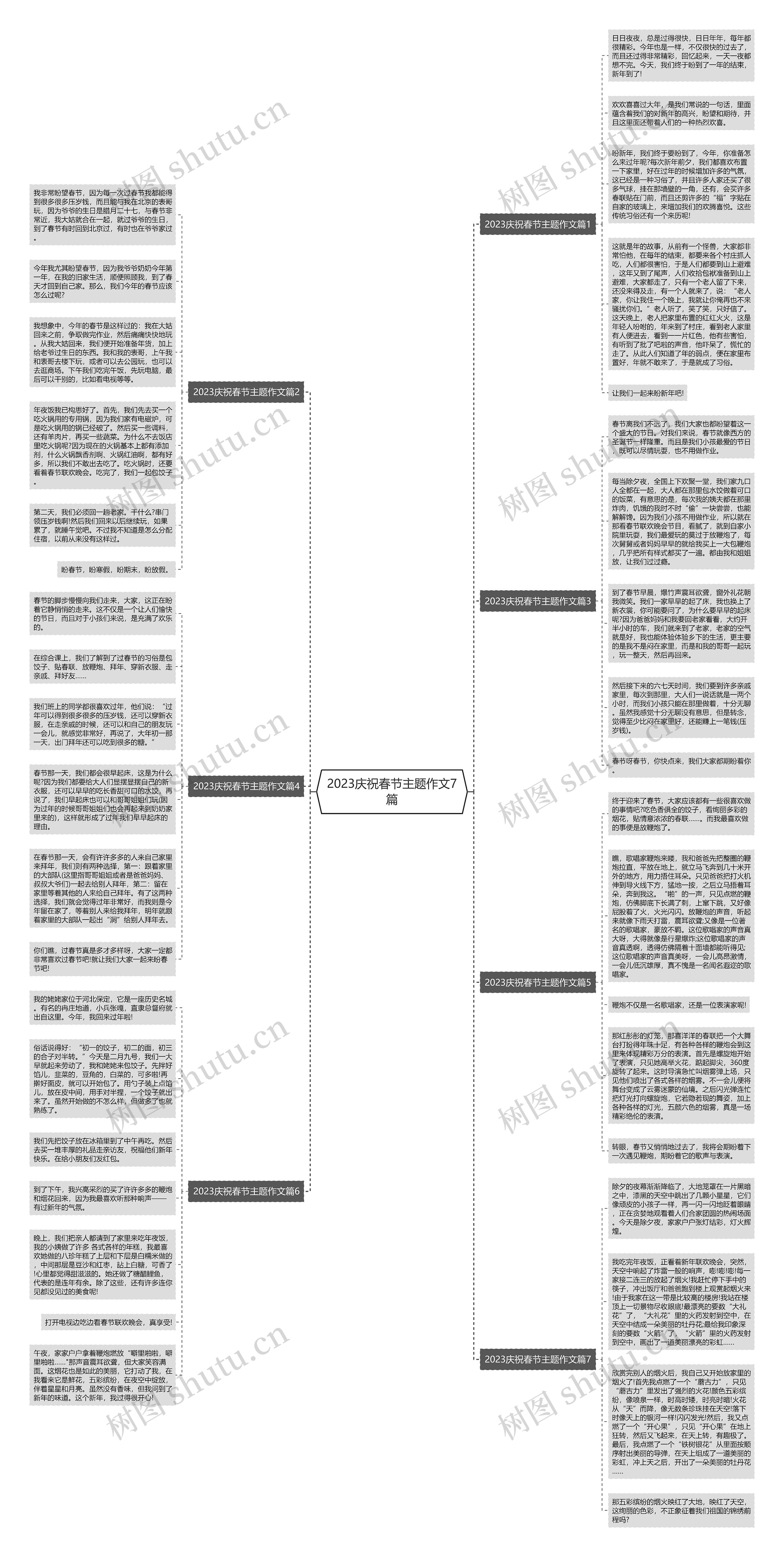 2023庆祝春节主题作文7篇思维导图