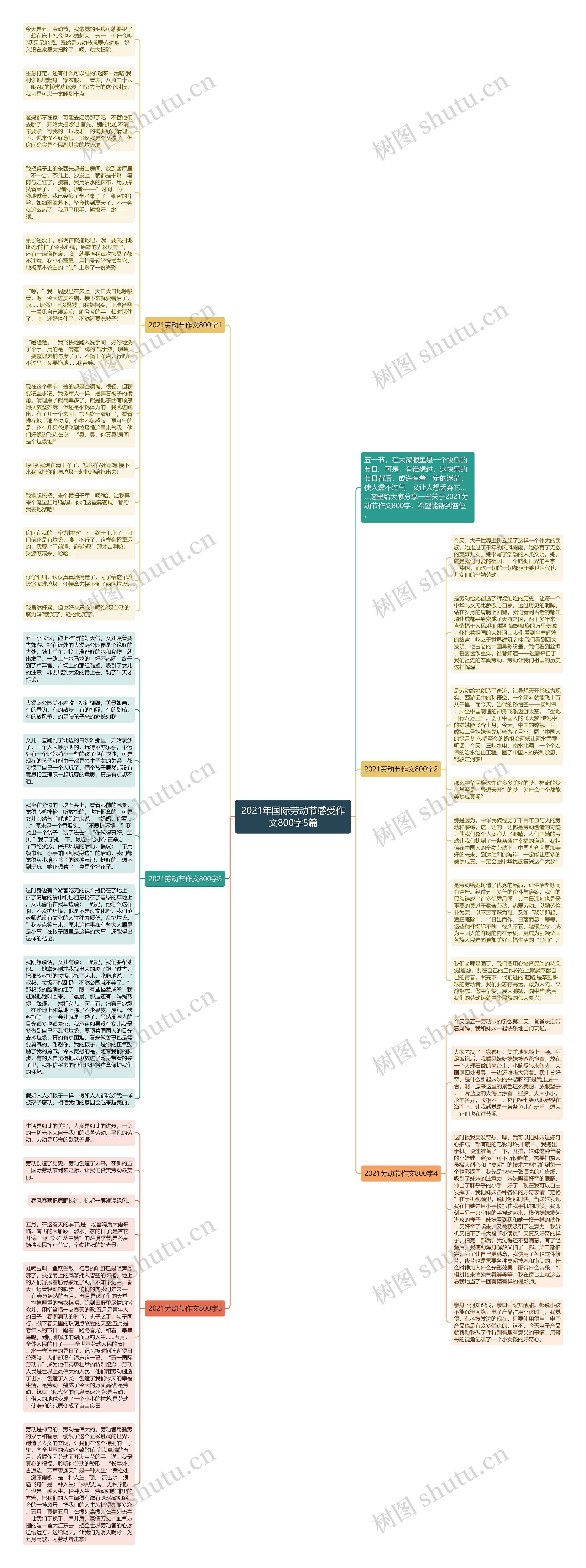 2021年国际劳动节感受作文800字5篇思维导图