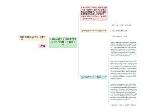 2016年12月大学英语四级作文热门话题：教育不公平