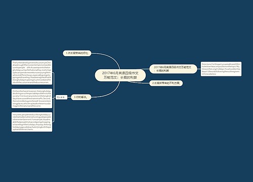 2017年6月英语四级作文万能范文：长假的利弊