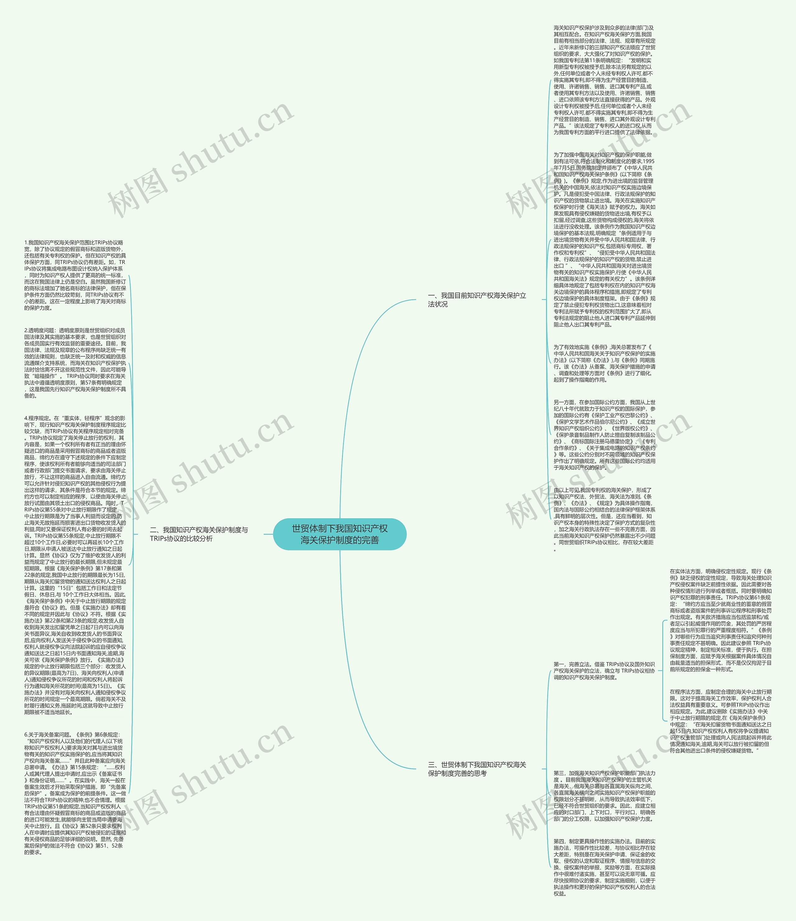 世贸体制下我国知识产权海关保护制度的完善思维导图
