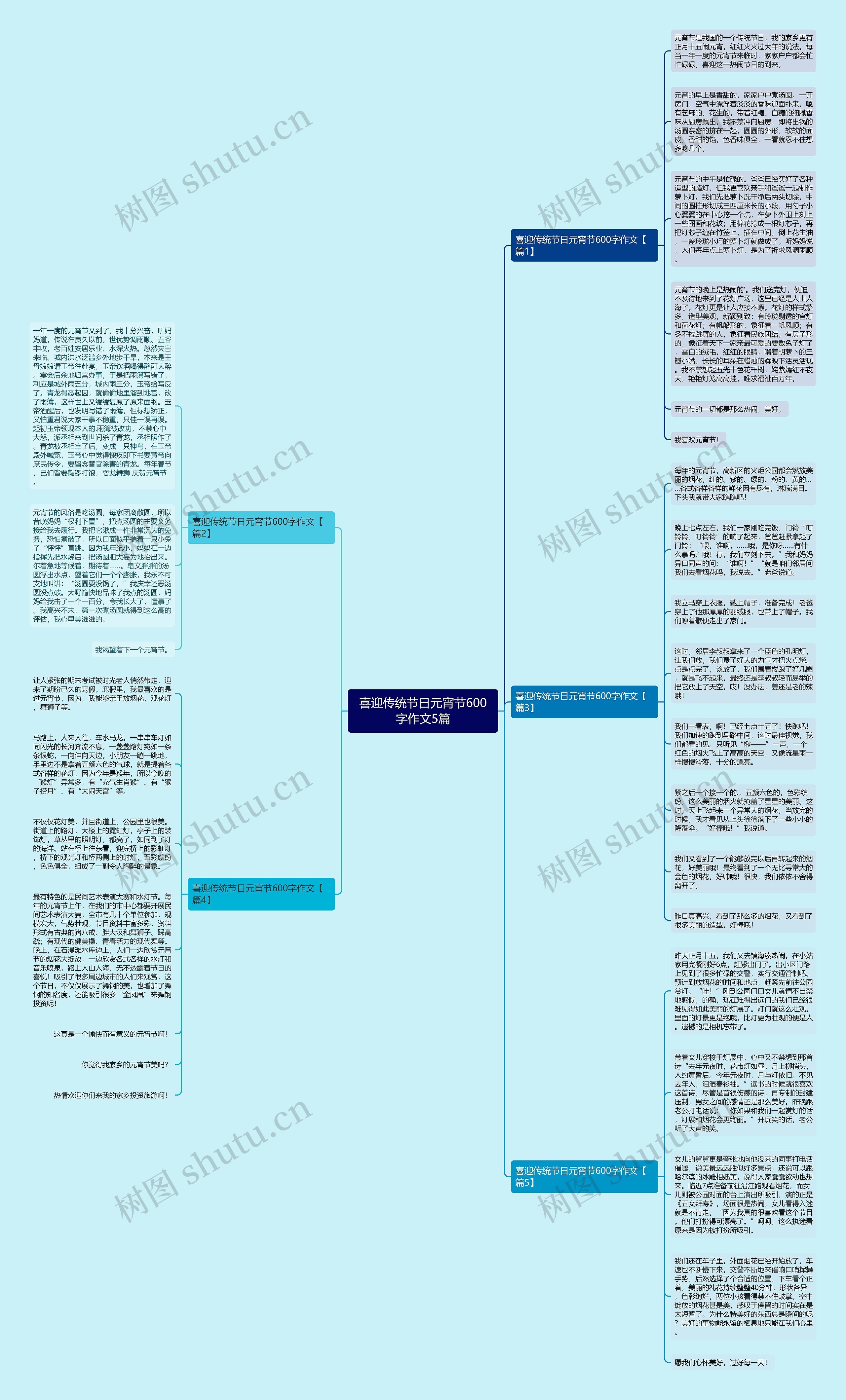 喜迎传统节日元宵节600字作文5篇思维导图