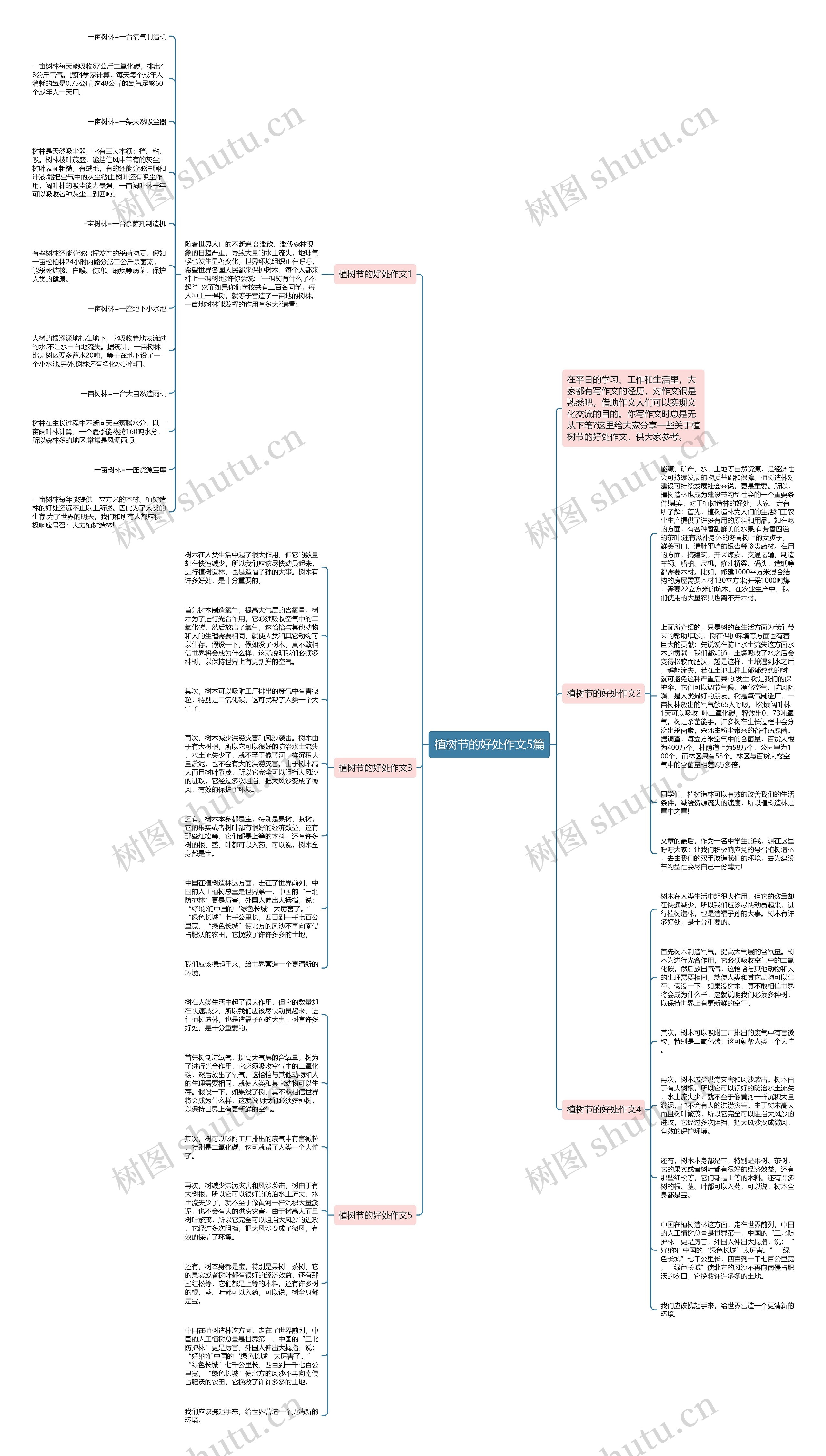 植树节的好处作文5篇思维导图