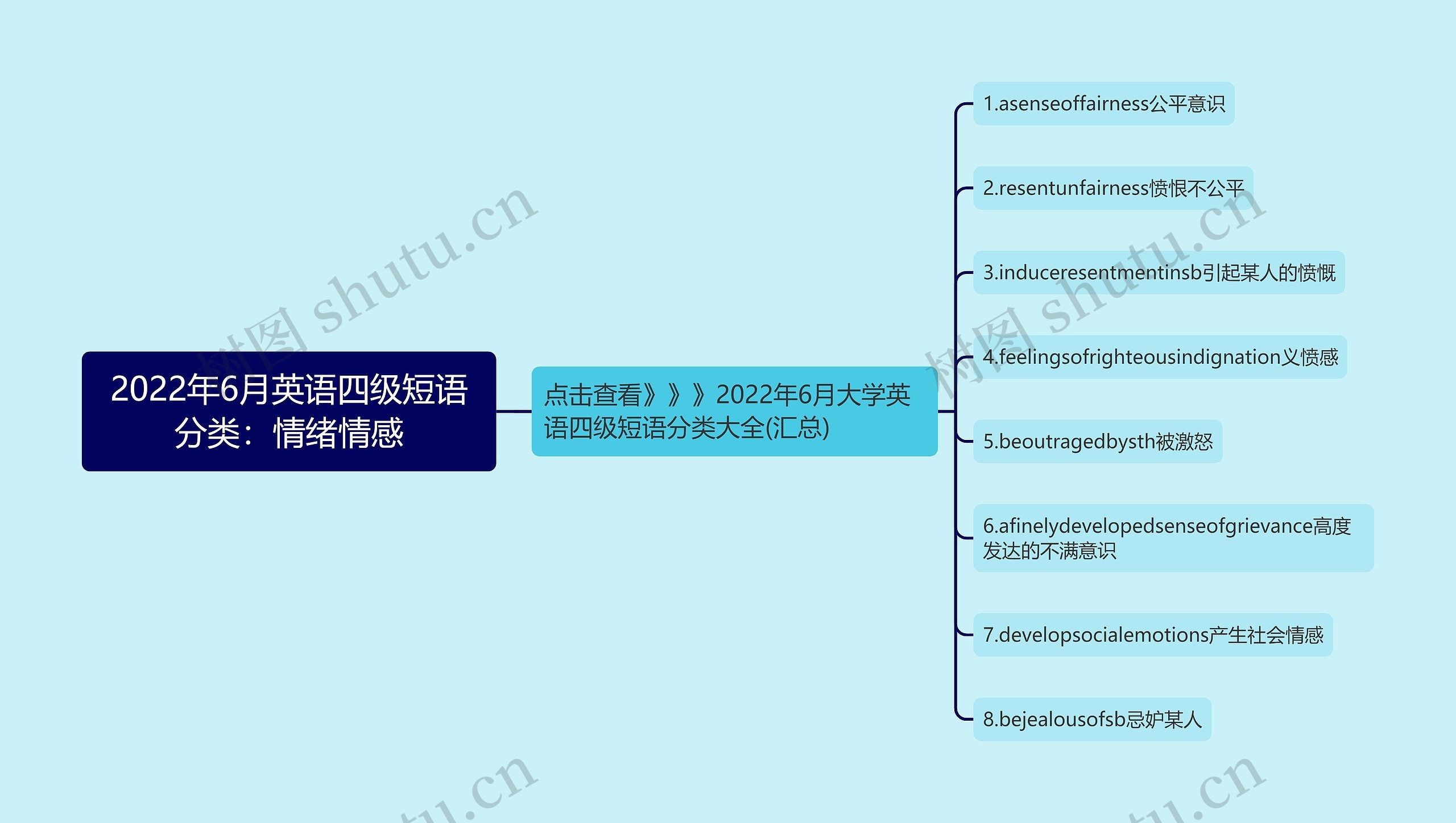 2022年6月英语四级短语分类：情绪情感