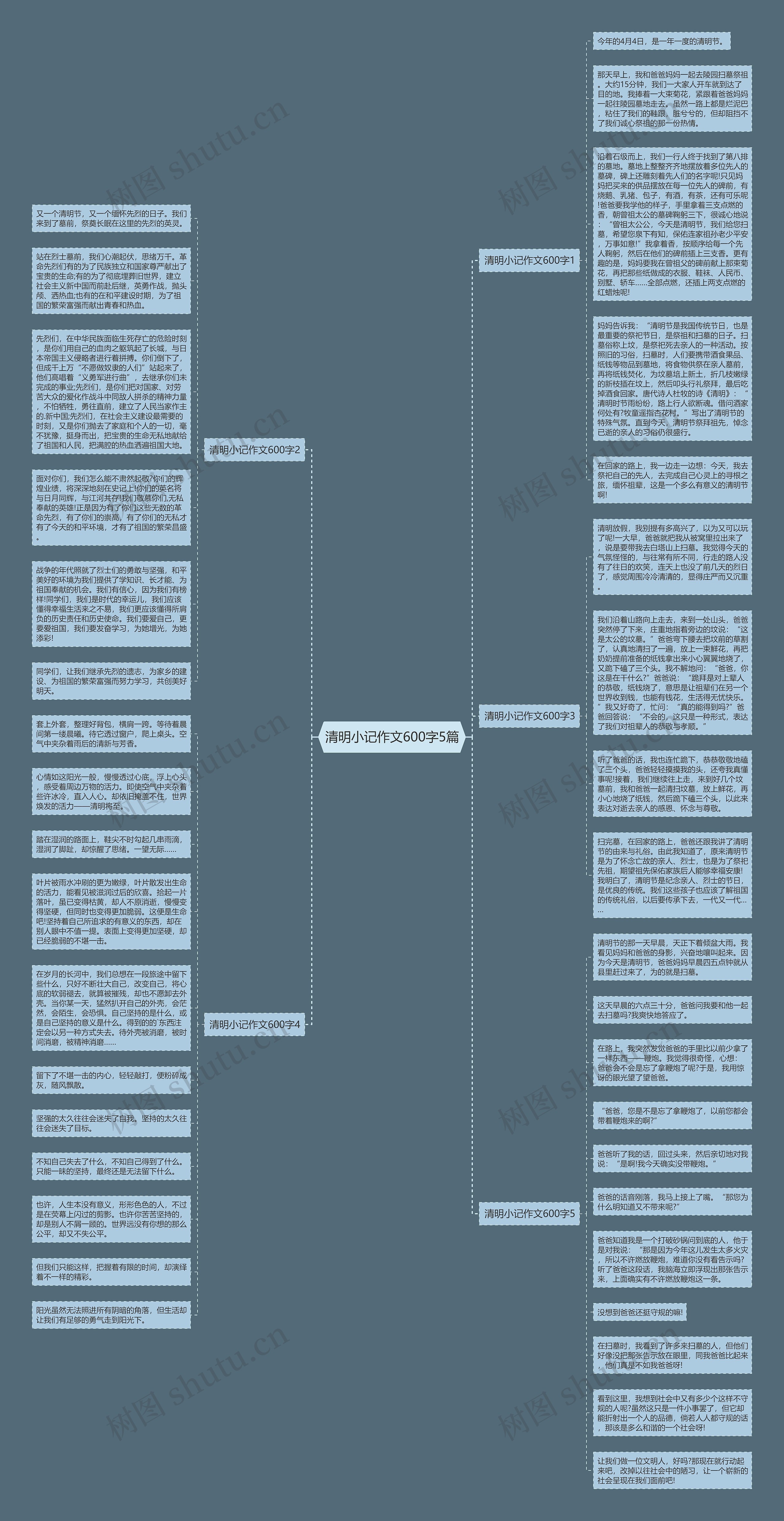 清明小记作文600字5篇思维导图