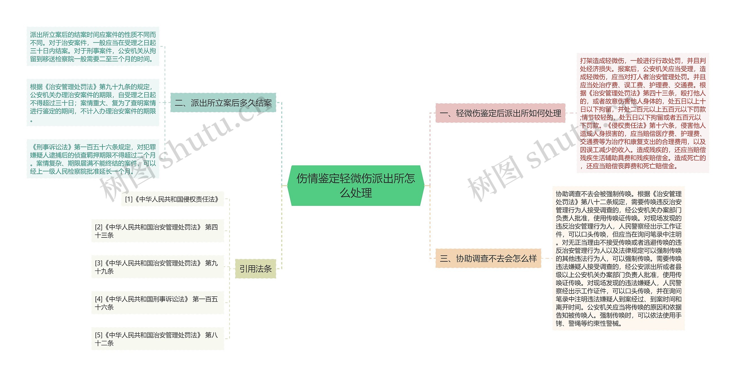 伤情鉴定轻微伤派出所怎么处理思维导图