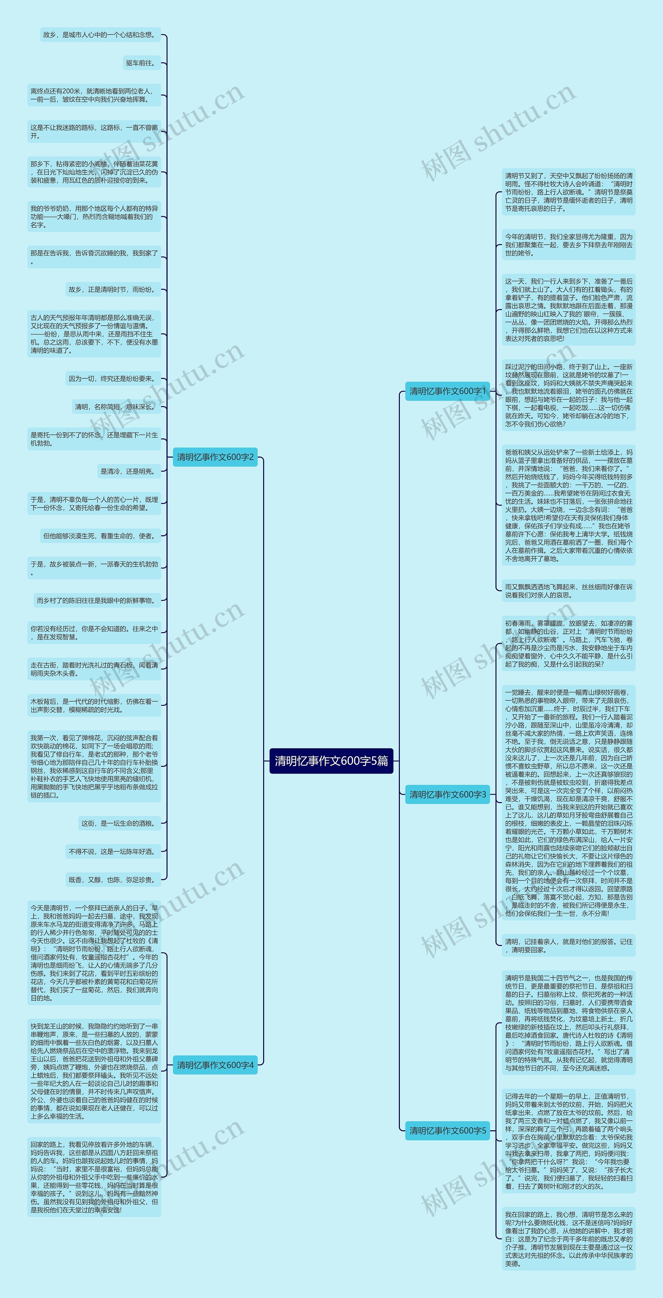 清明忆事作文600字5篇思维导图