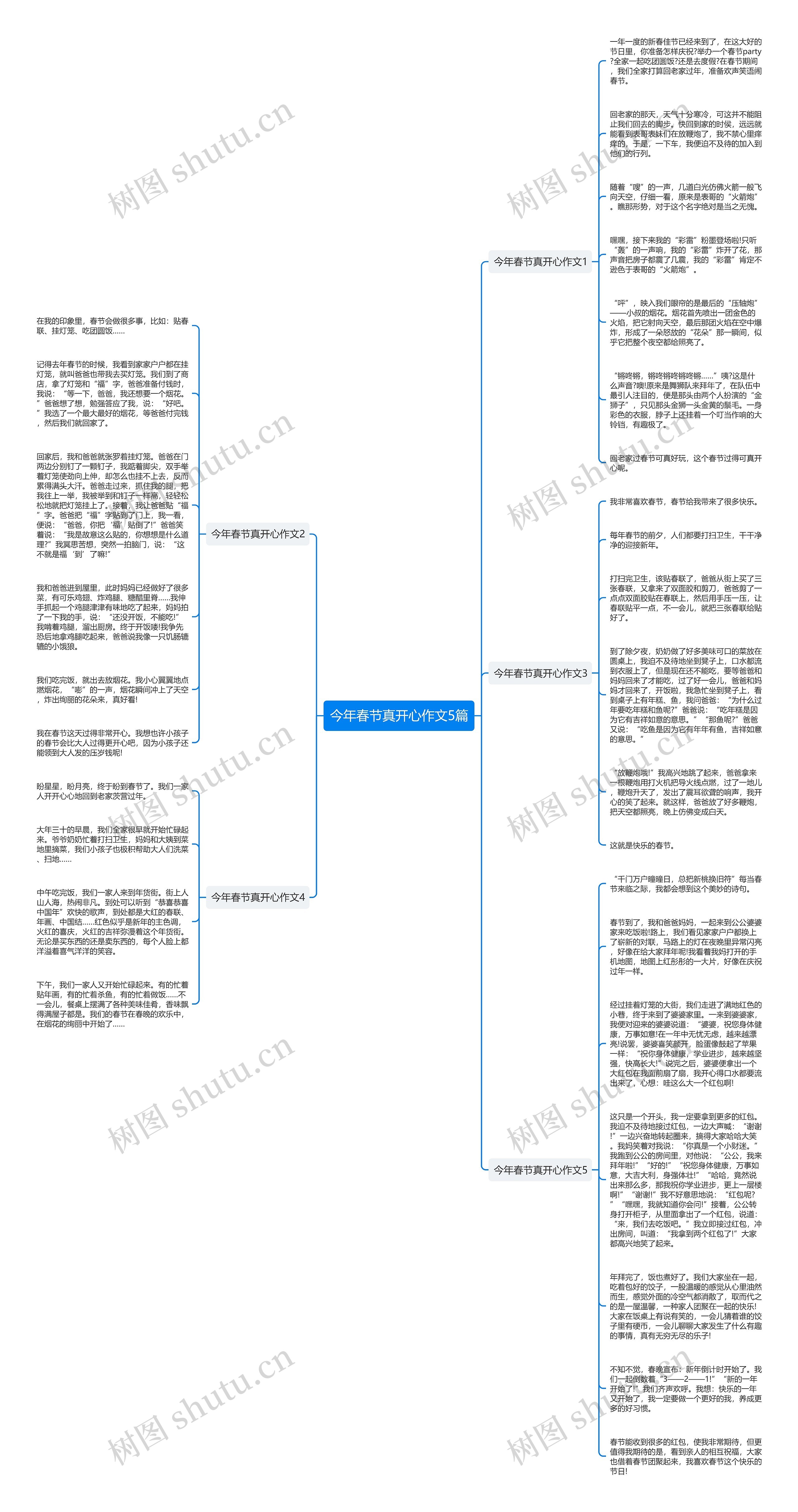 今年春节真开心作文5篇思维导图