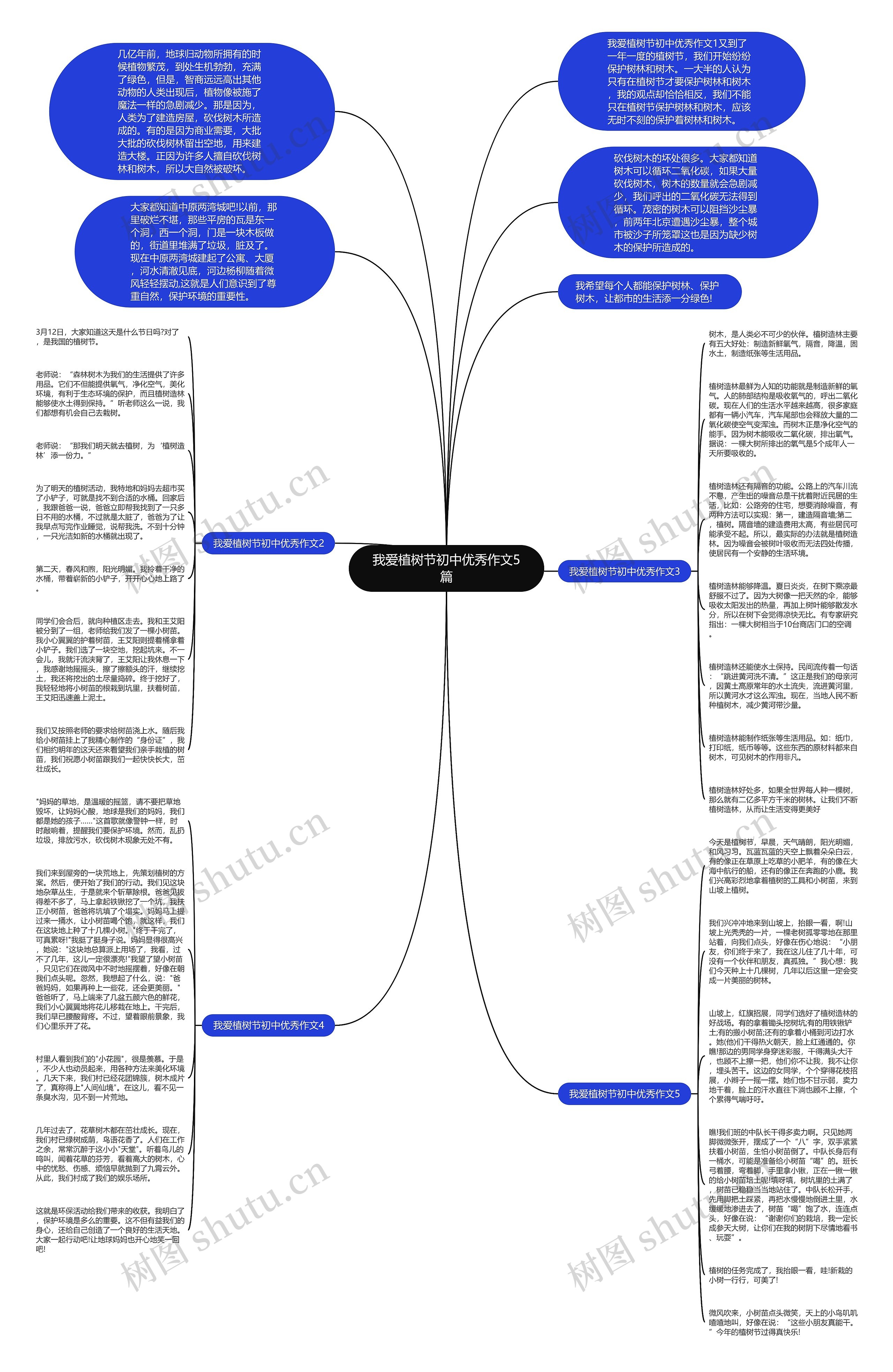 我爱植树节初中优秀作文5篇思维导图