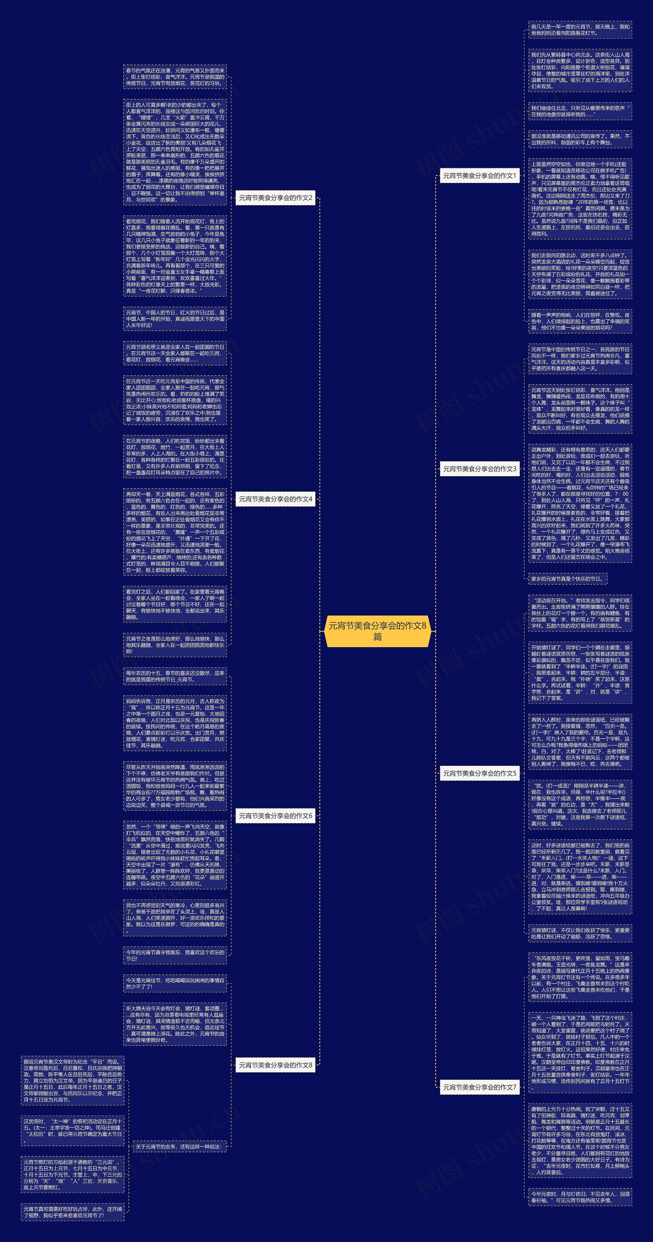 元宵节美食分享会的作文8篇思维导图