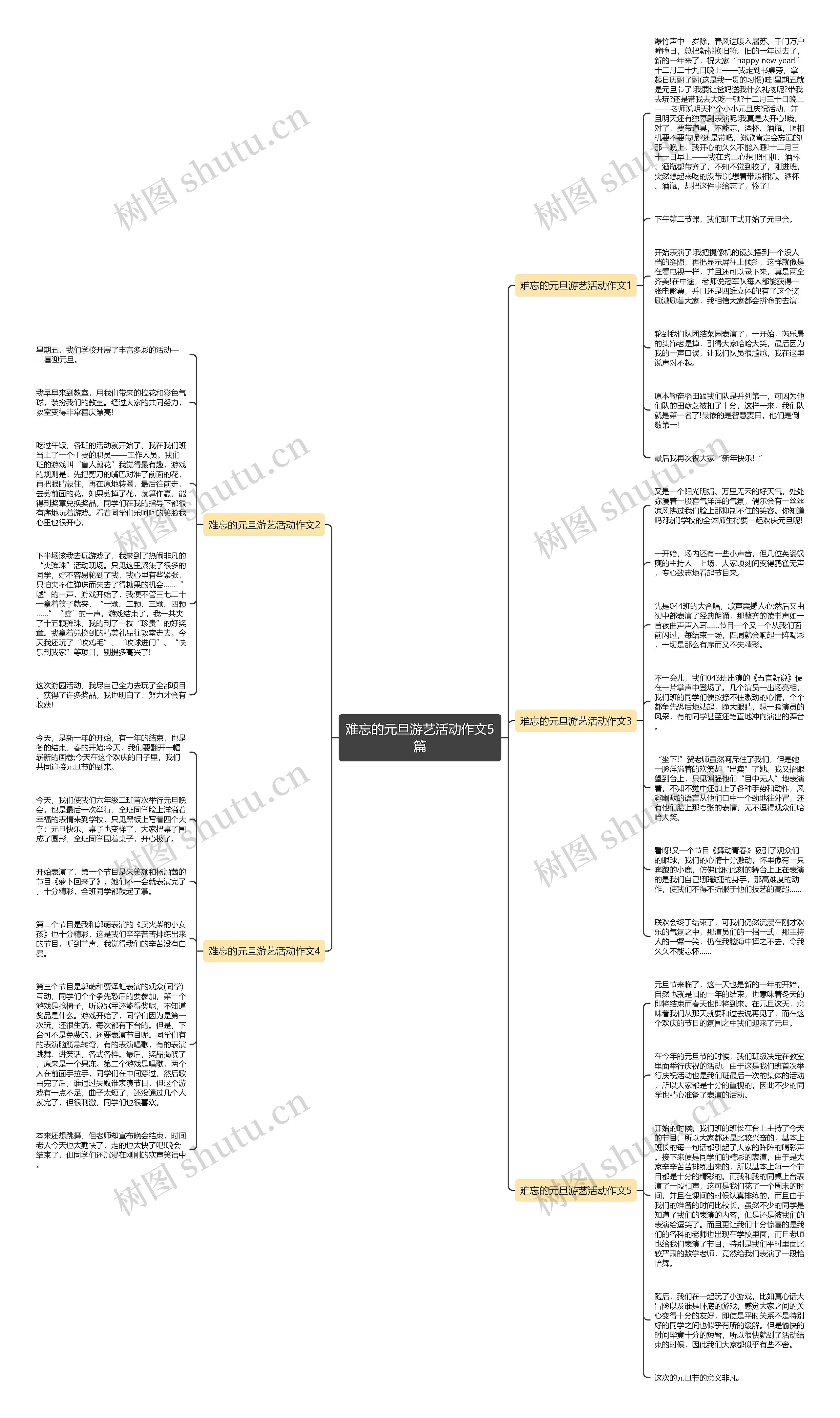 难忘的元旦游艺活动作文5篇思维导图