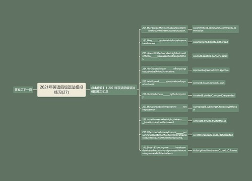 2021年英语四级语法模拟练习(27)
