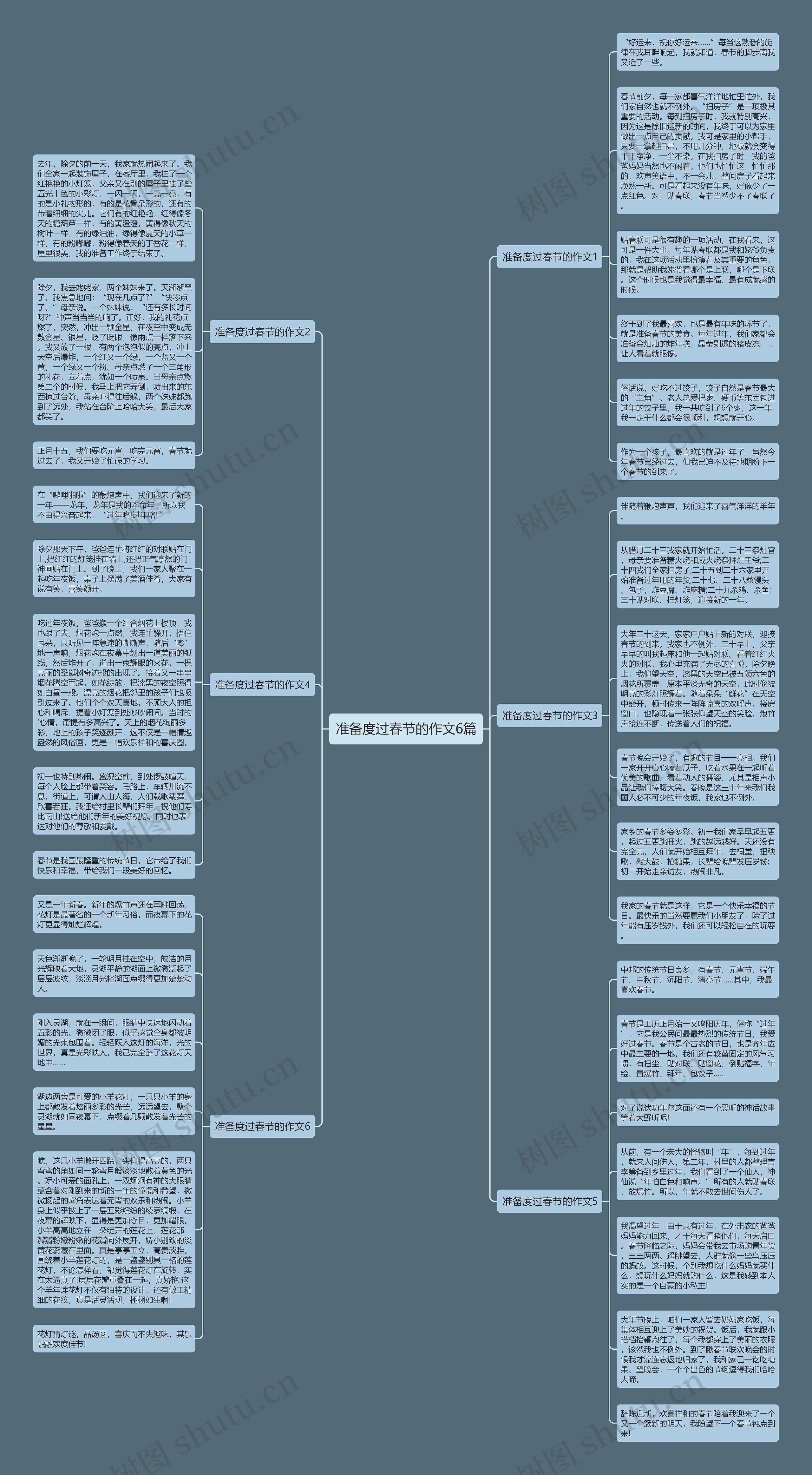 准备度过春节的作文6篇思维导图