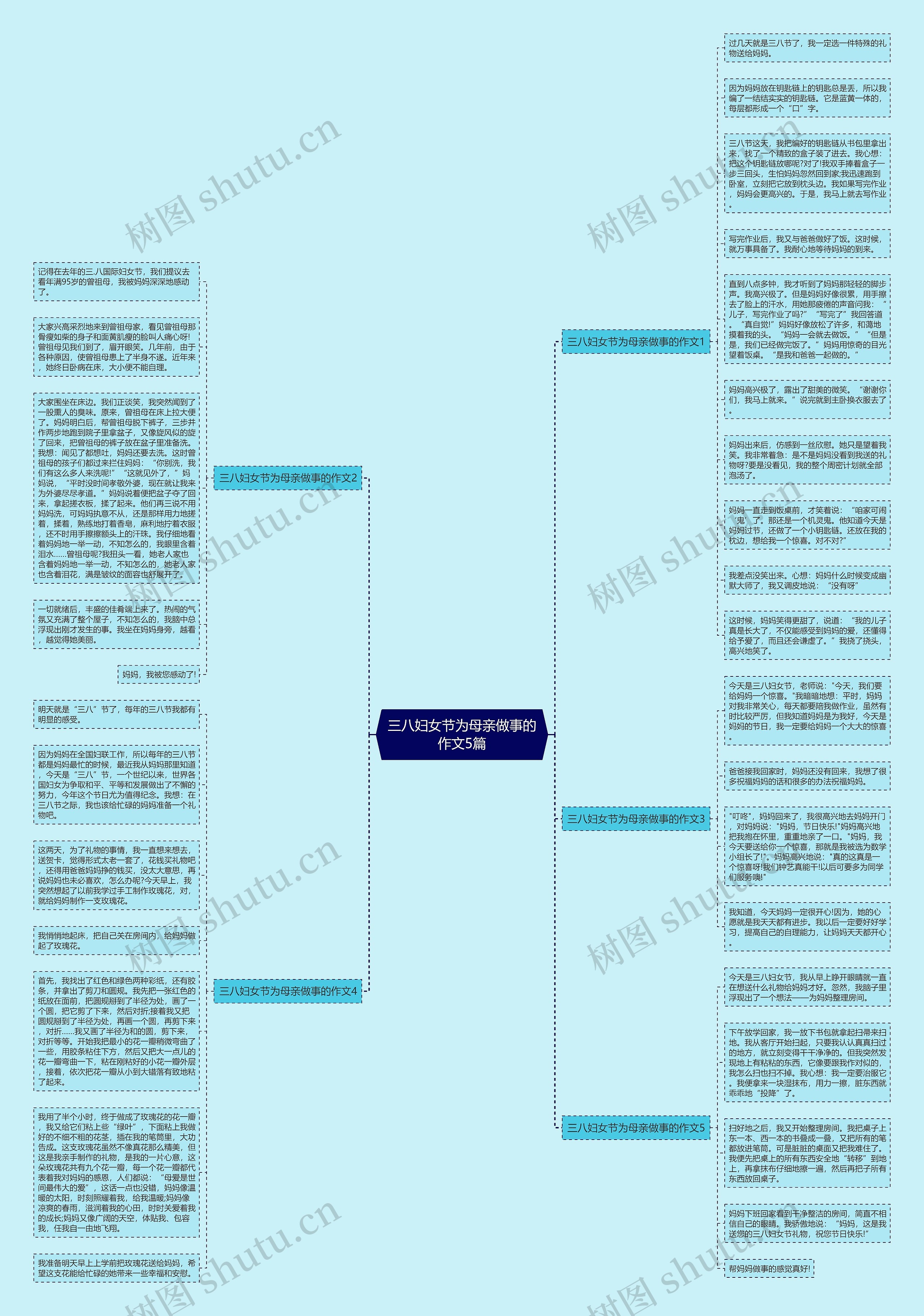 三八妇女节为母亲做事的作文5篇思维导图