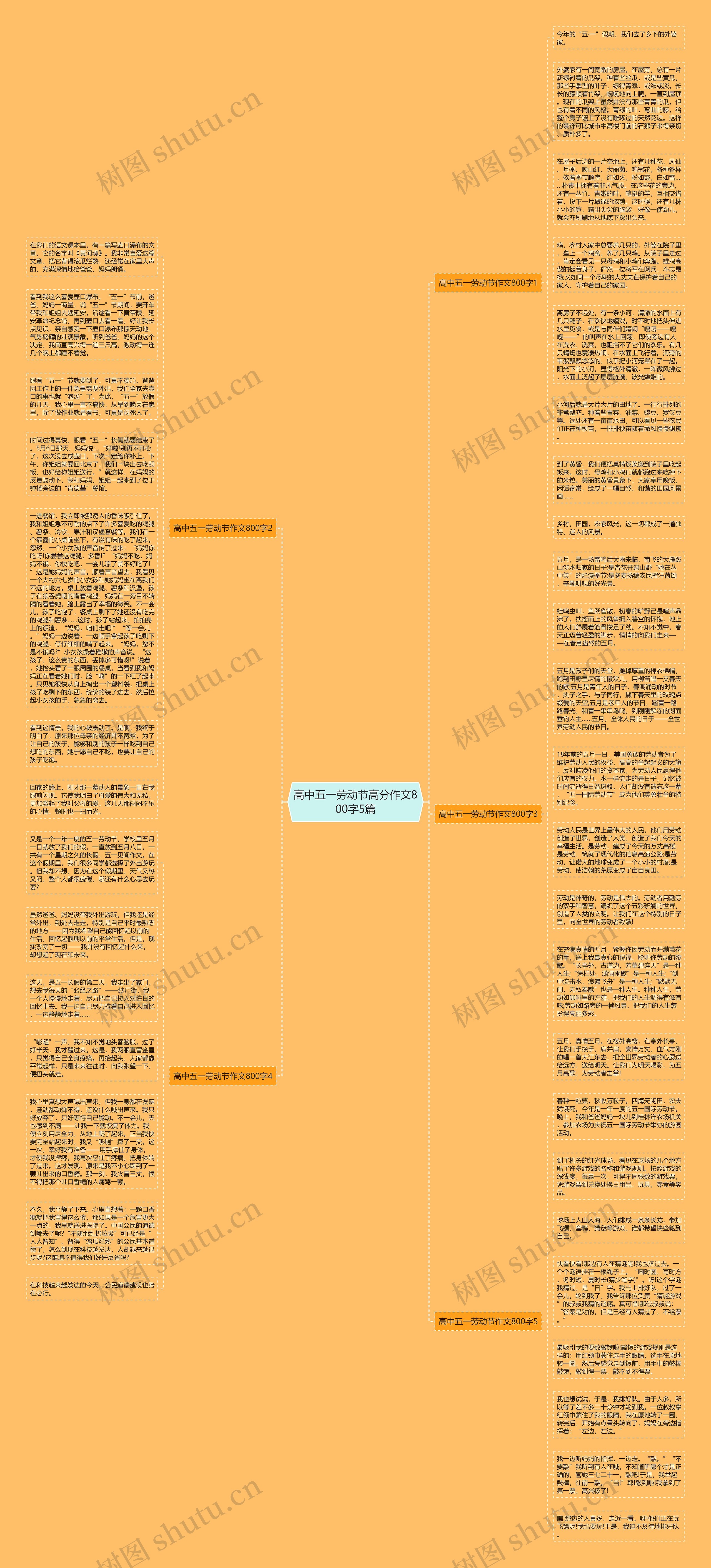 高中五一劳动节高分作文800字5篇思维导图