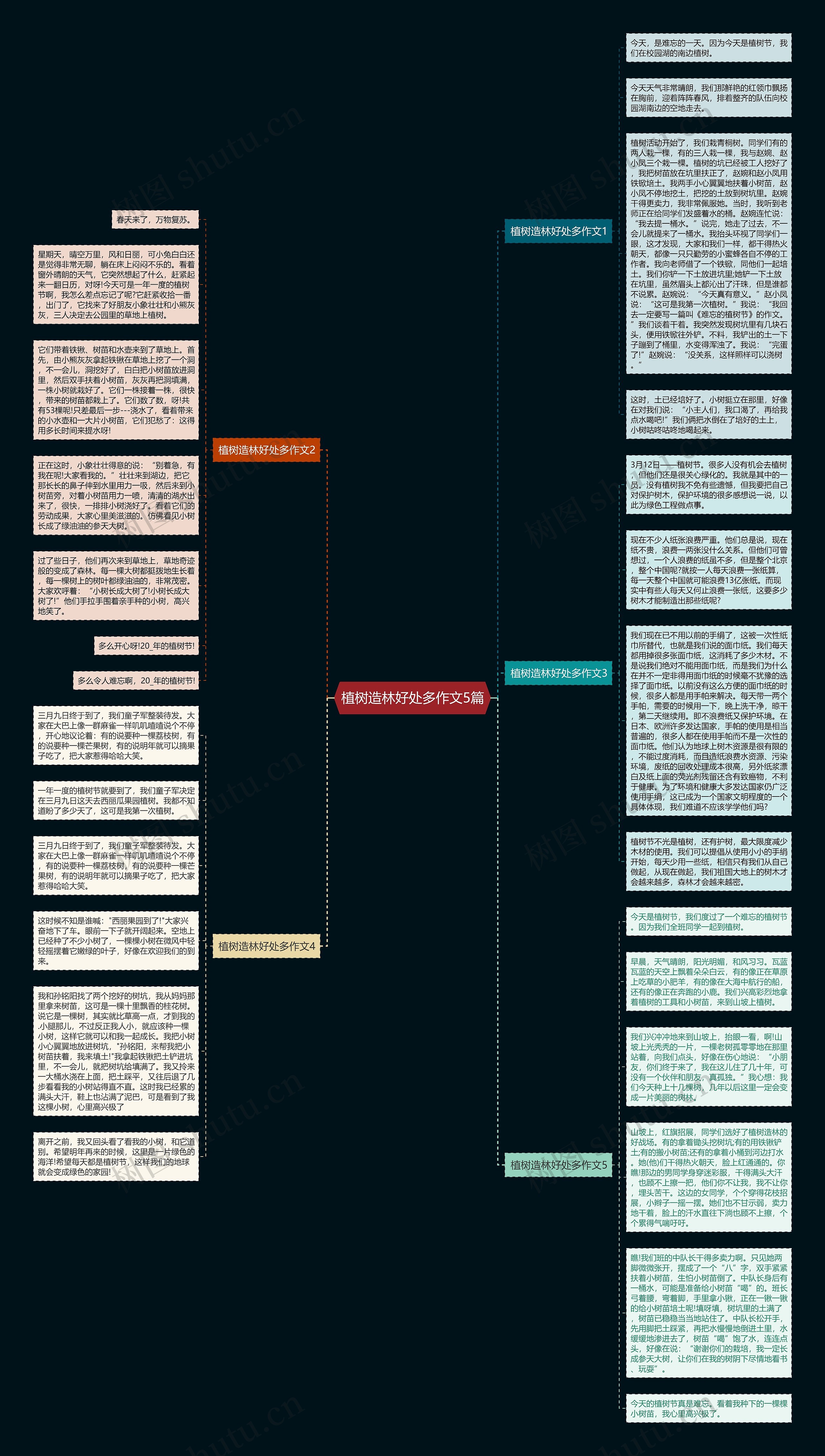 植树造林好处多作文5篇思维导图