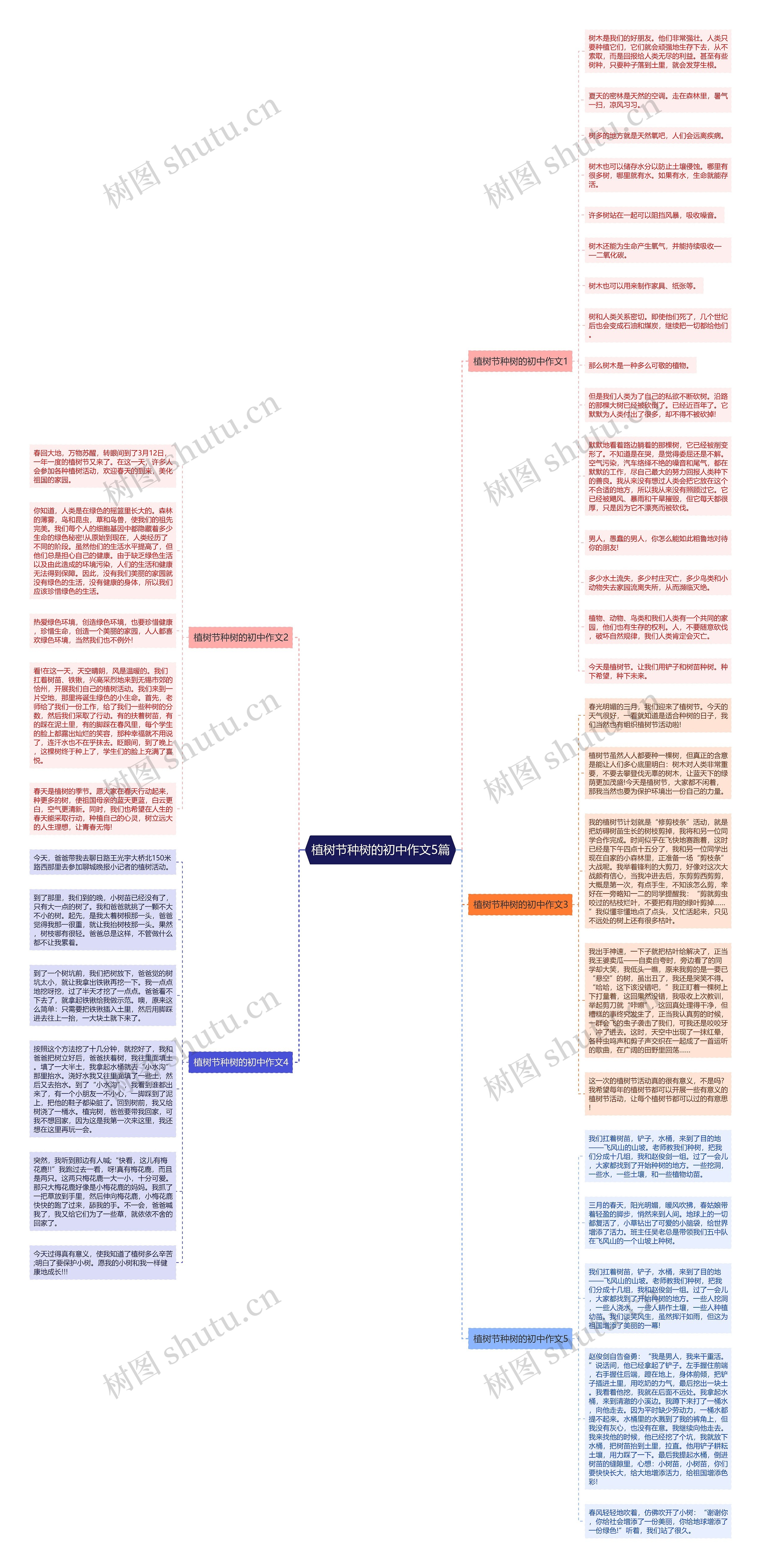 植树节种树的初中作文5篇思维导图