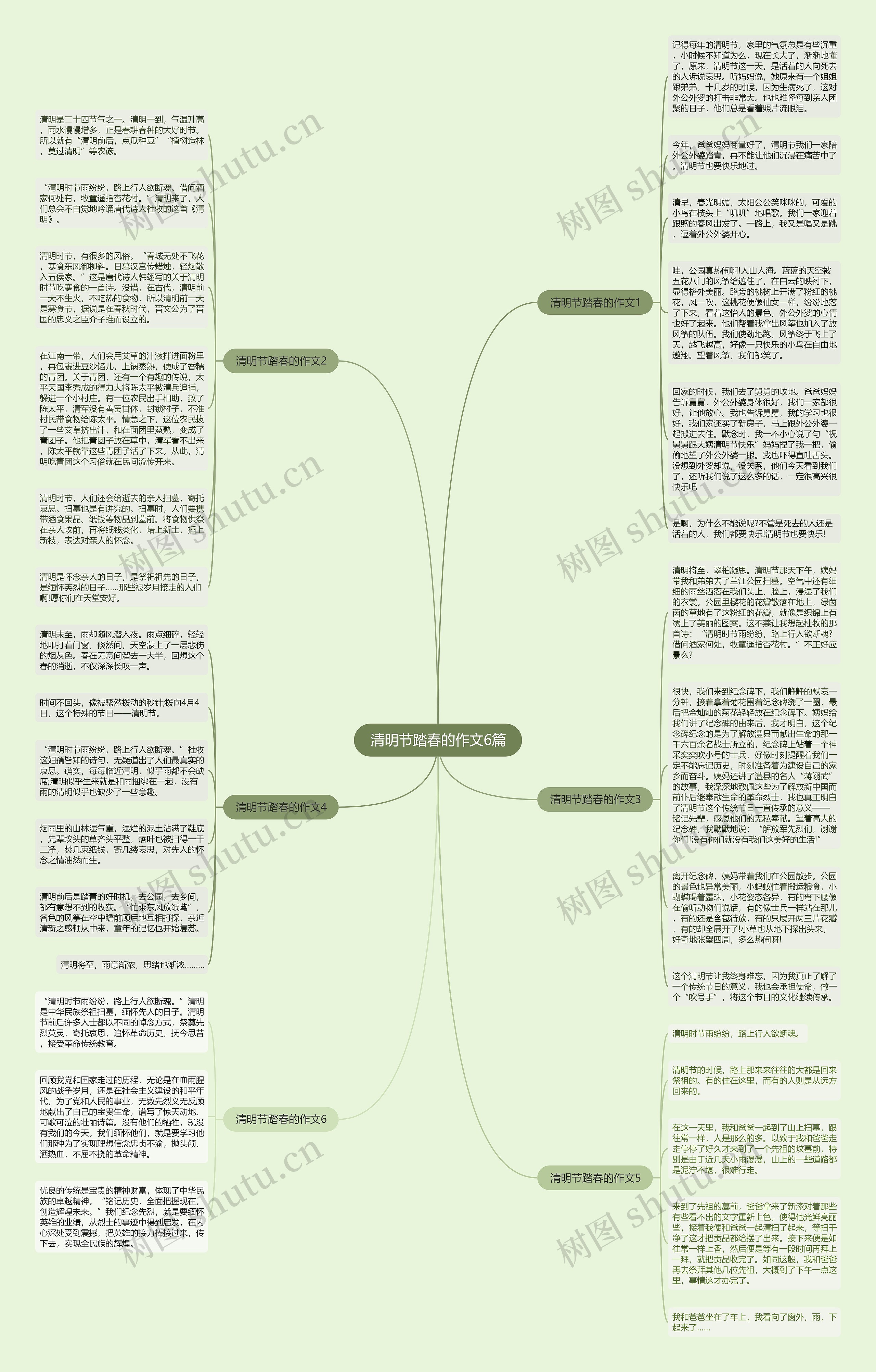 清明节踏春的作文6篇思维导图