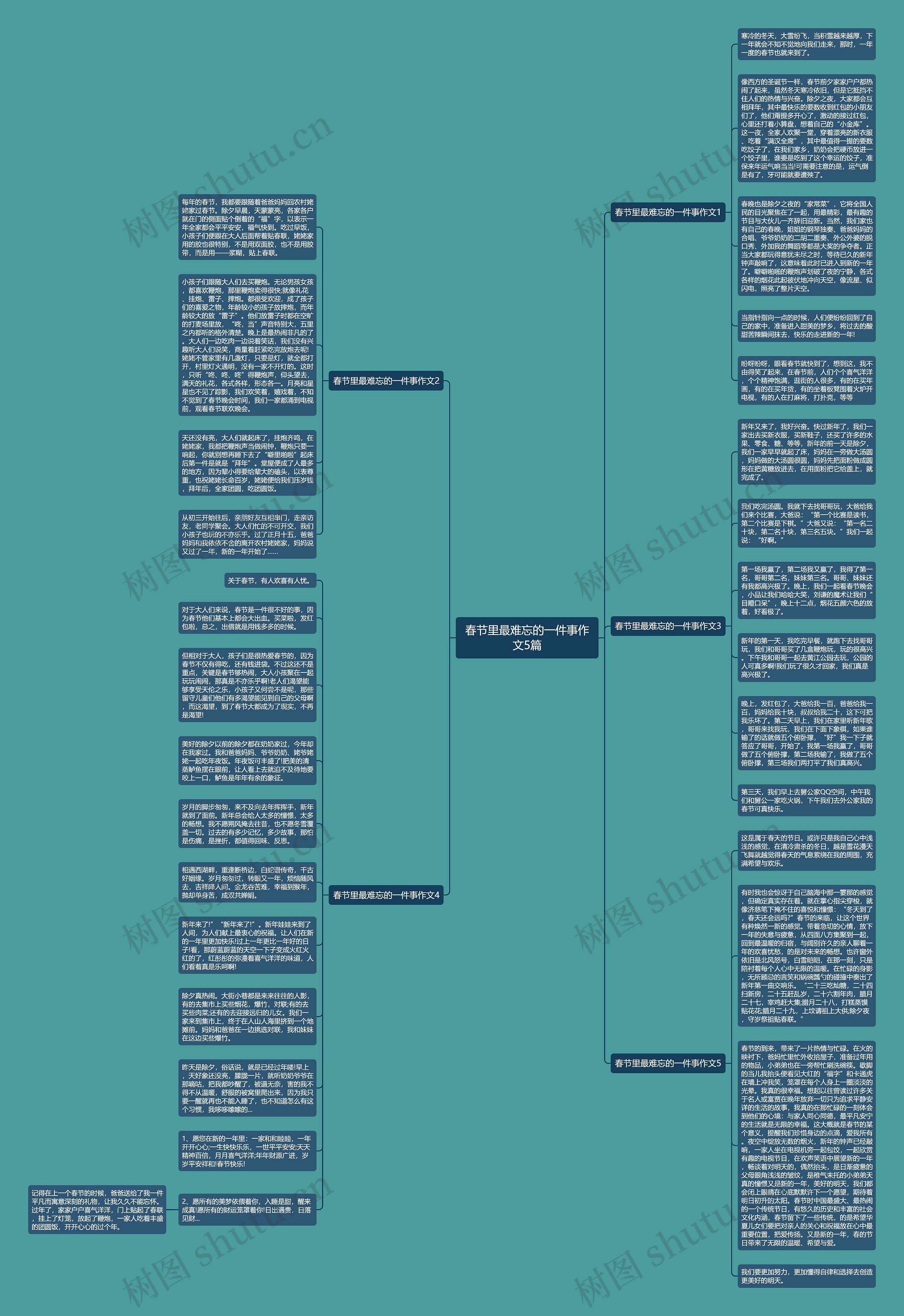 春节里最难忘的一件事作文5篇思维导图