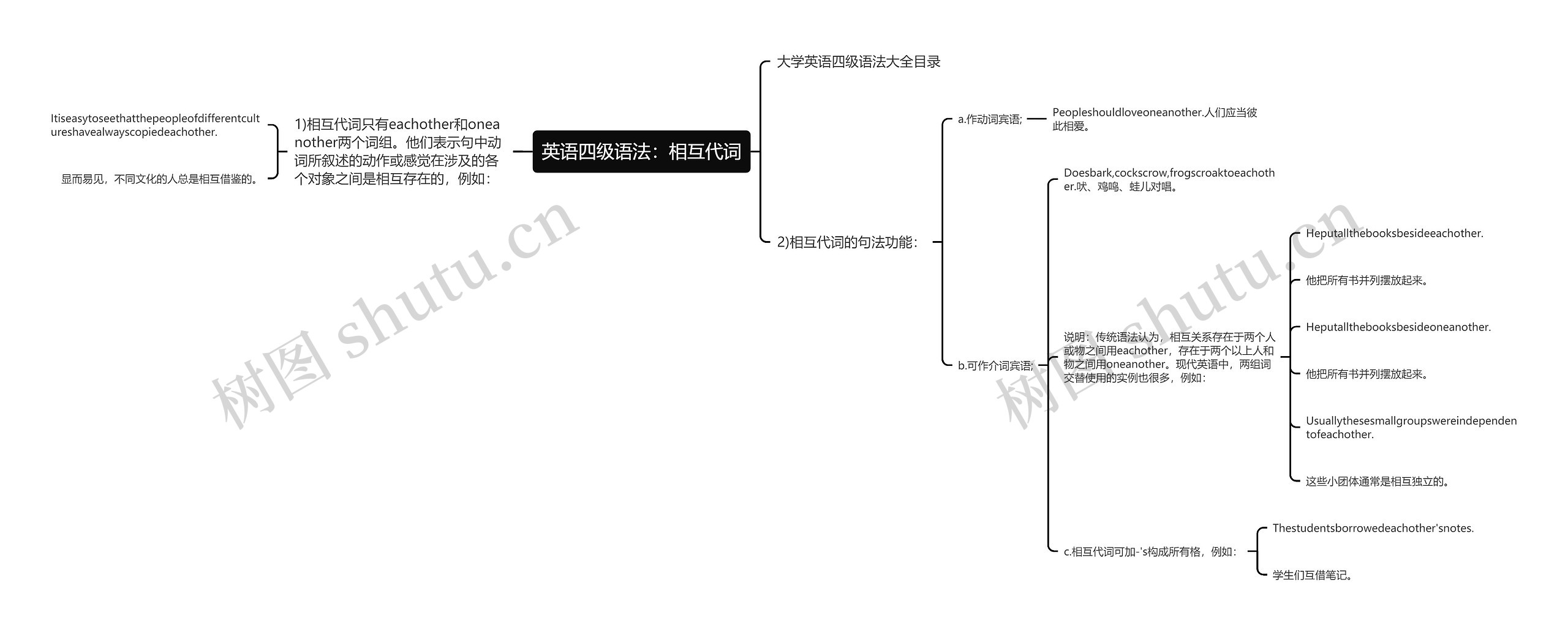 英语四级语法：相互代词