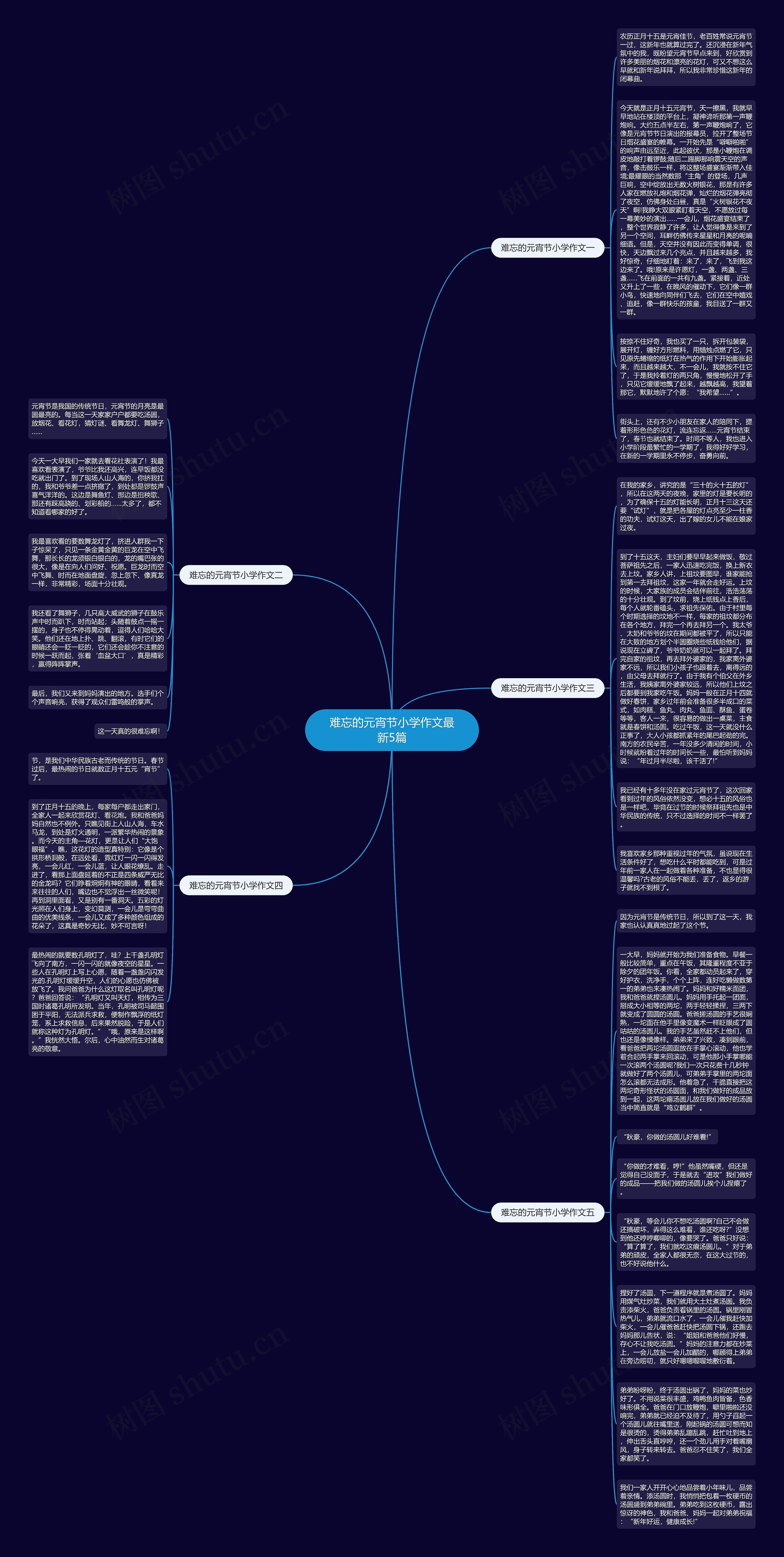难忘的元宵节小学作文最新5篇思维导图