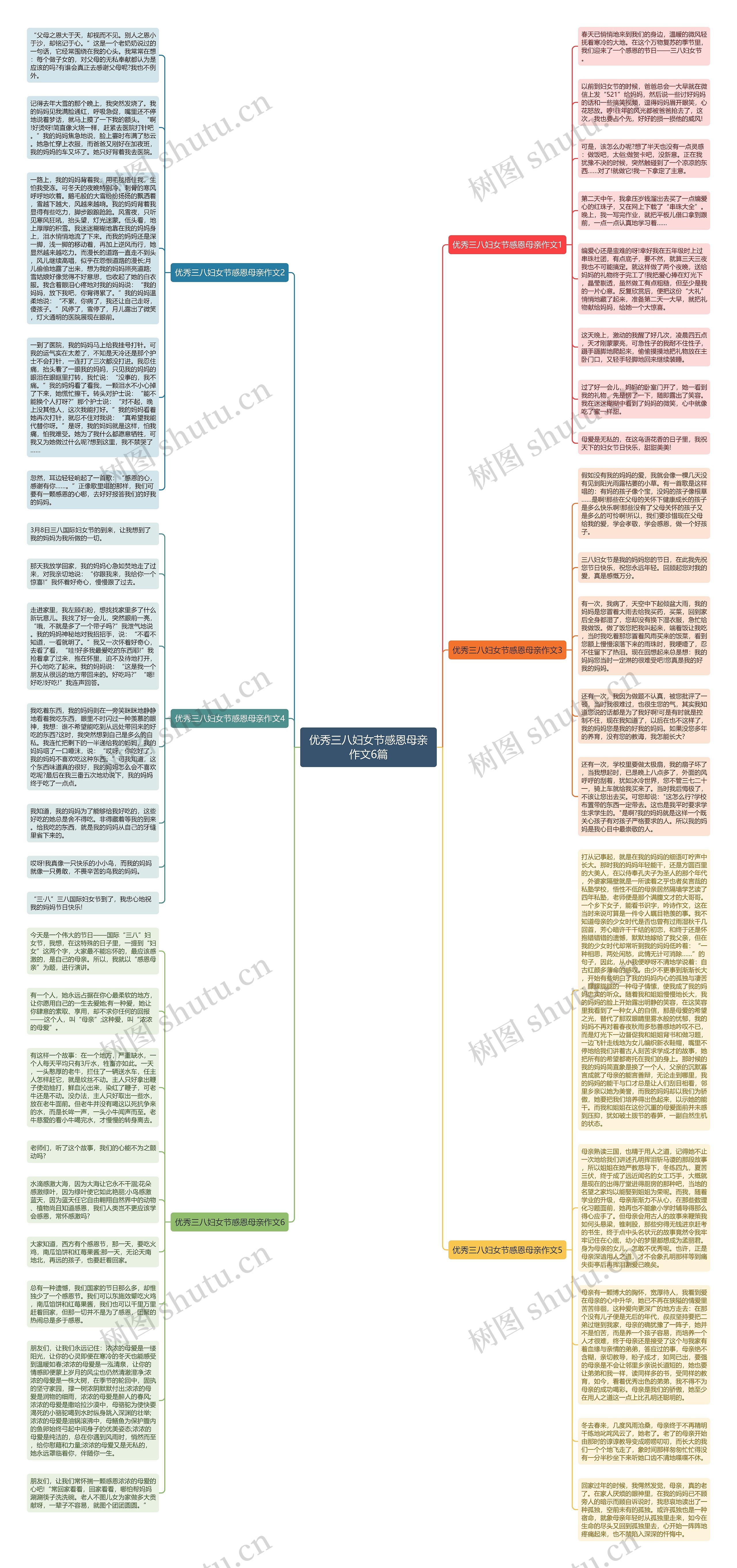 优秀三八妇女节感恩母亲作文6篇思维导图