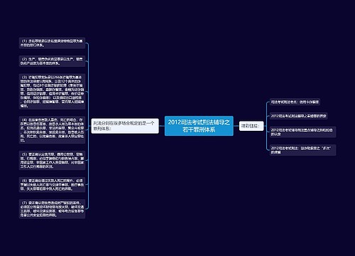 2012司法考试刑法辅导之若干罪刑体系