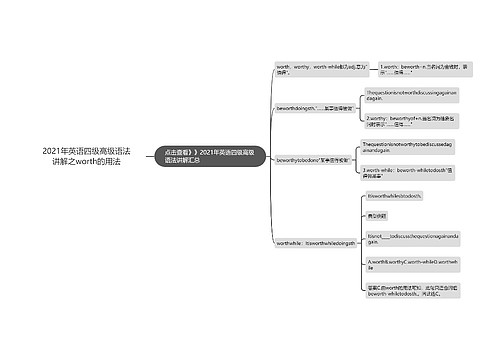 2021年英语四级高级语法讲解之worth的用法
