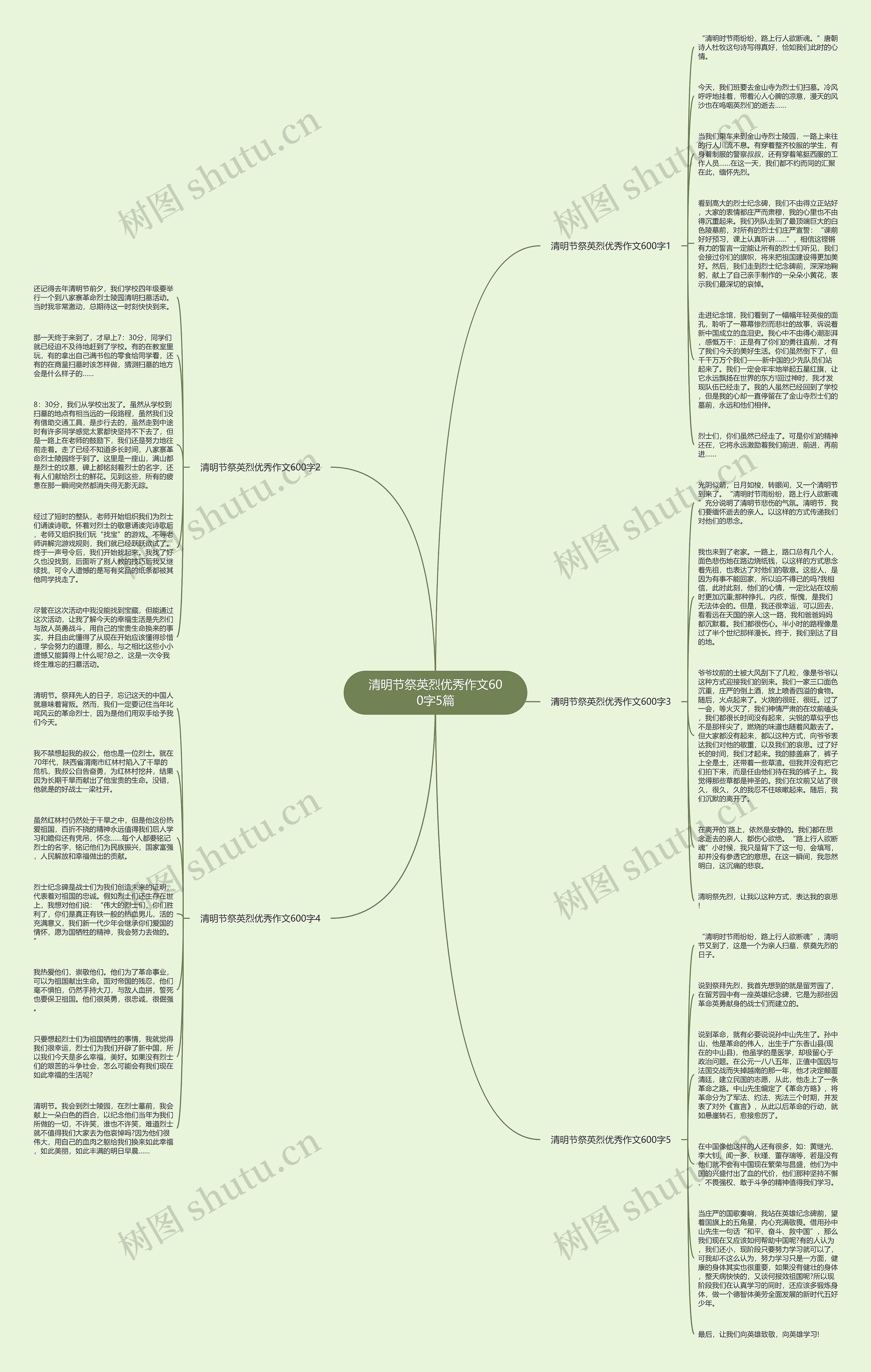 清明节祭英烈优秀作文600字5篇思维导图