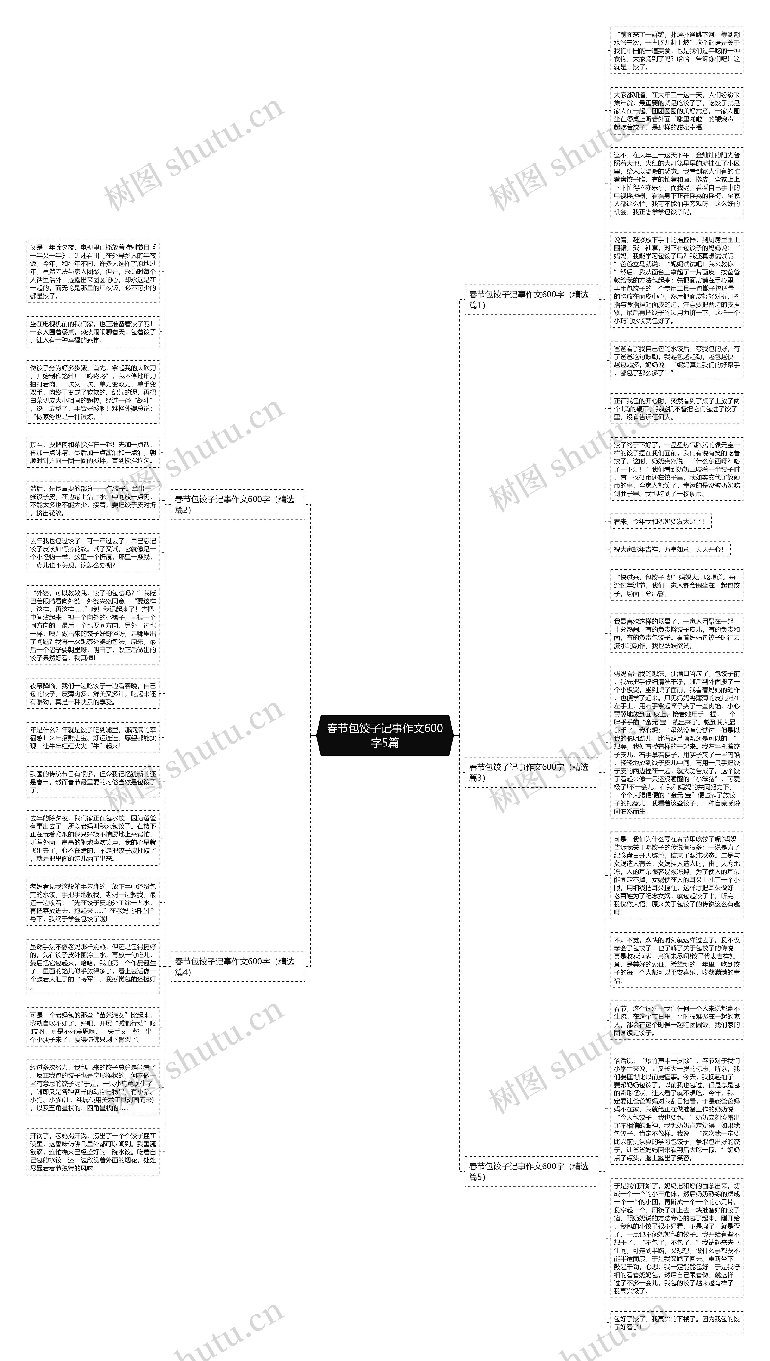 春节包饺子记事作文600字5篇思维导图