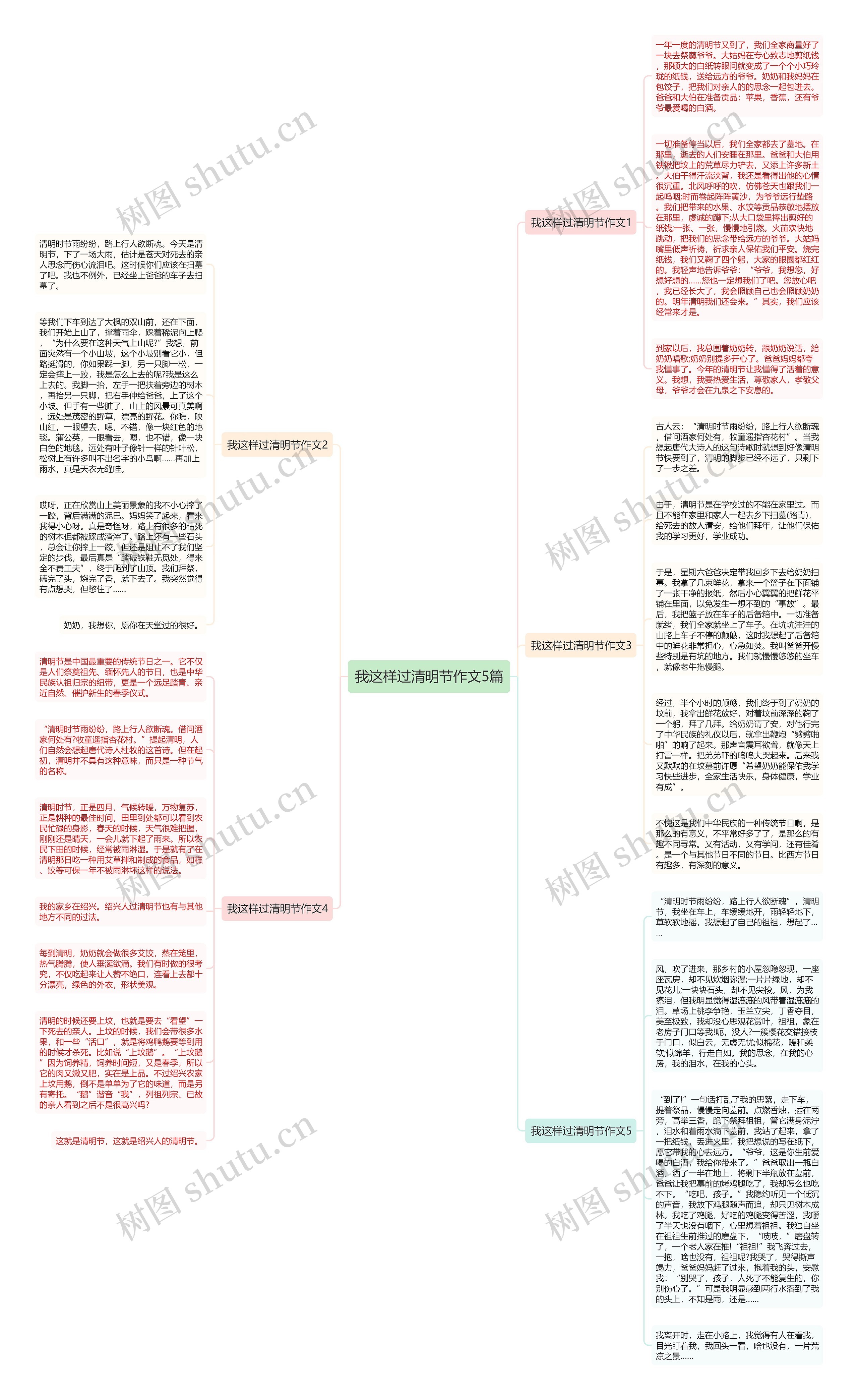 我这样过清明节作文5篇思维导图