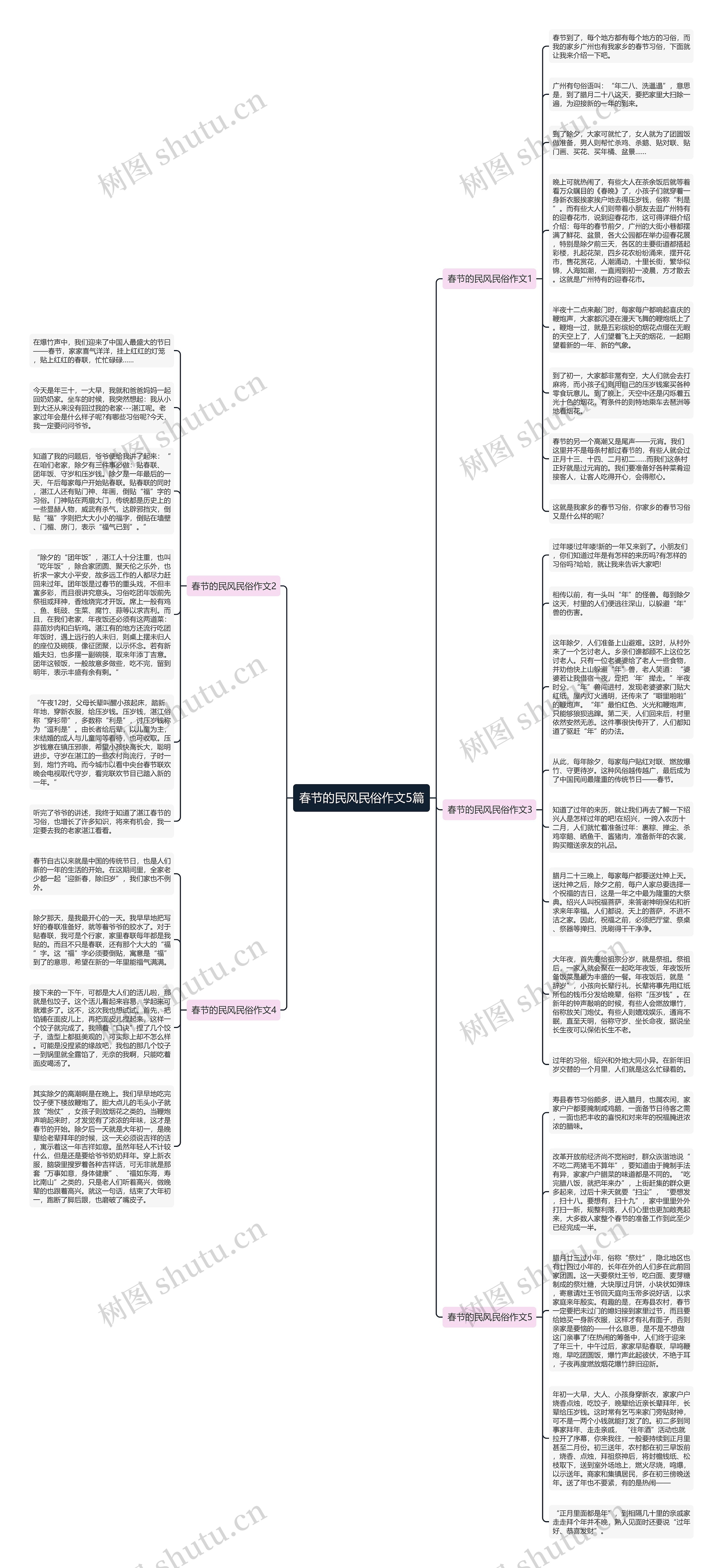 春节的民风民俗作文5篇思维导图