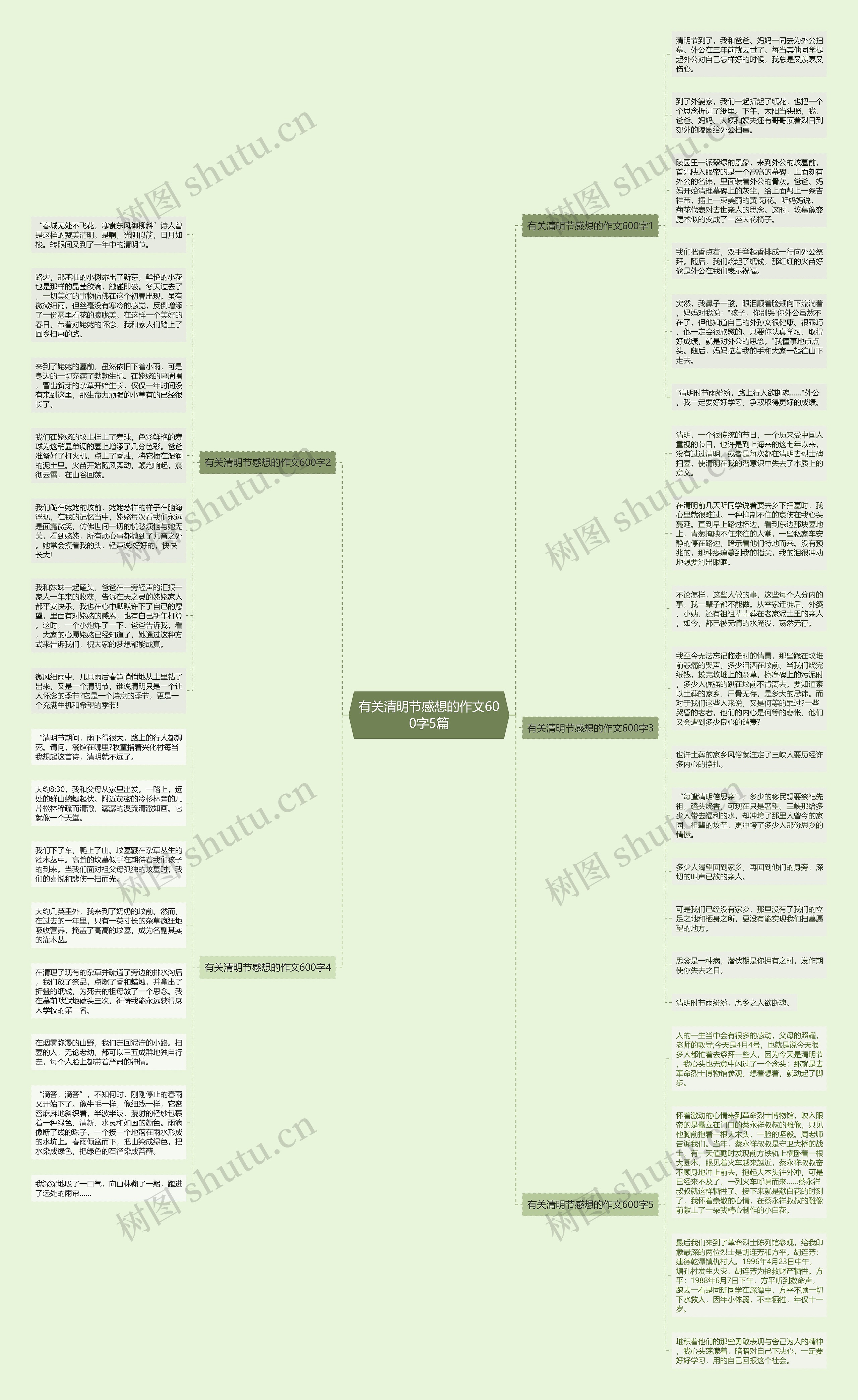 有关清明节感想的作文600字5篇思维导图