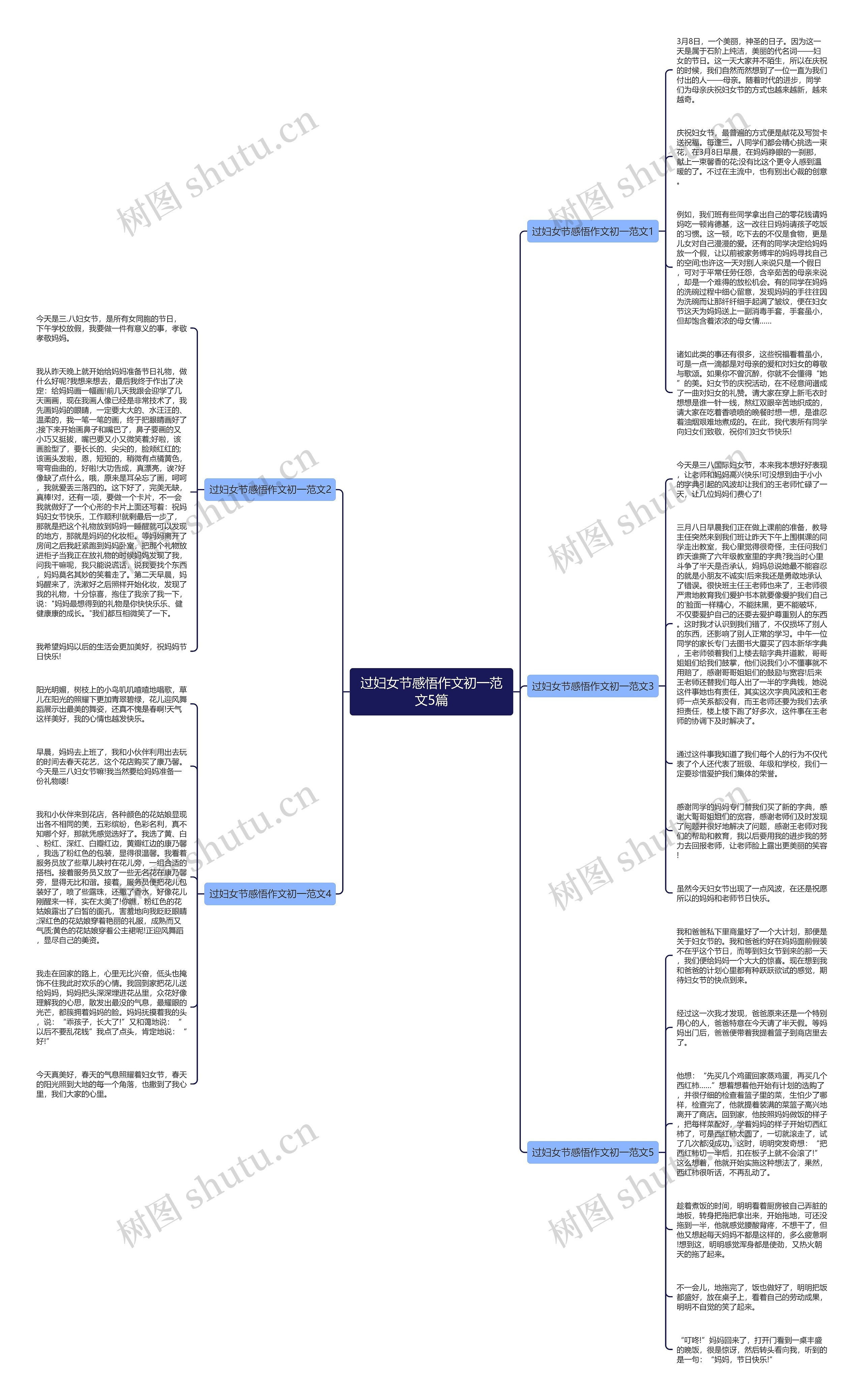 过妇女节感悟作文初一范文5篇思维导图
