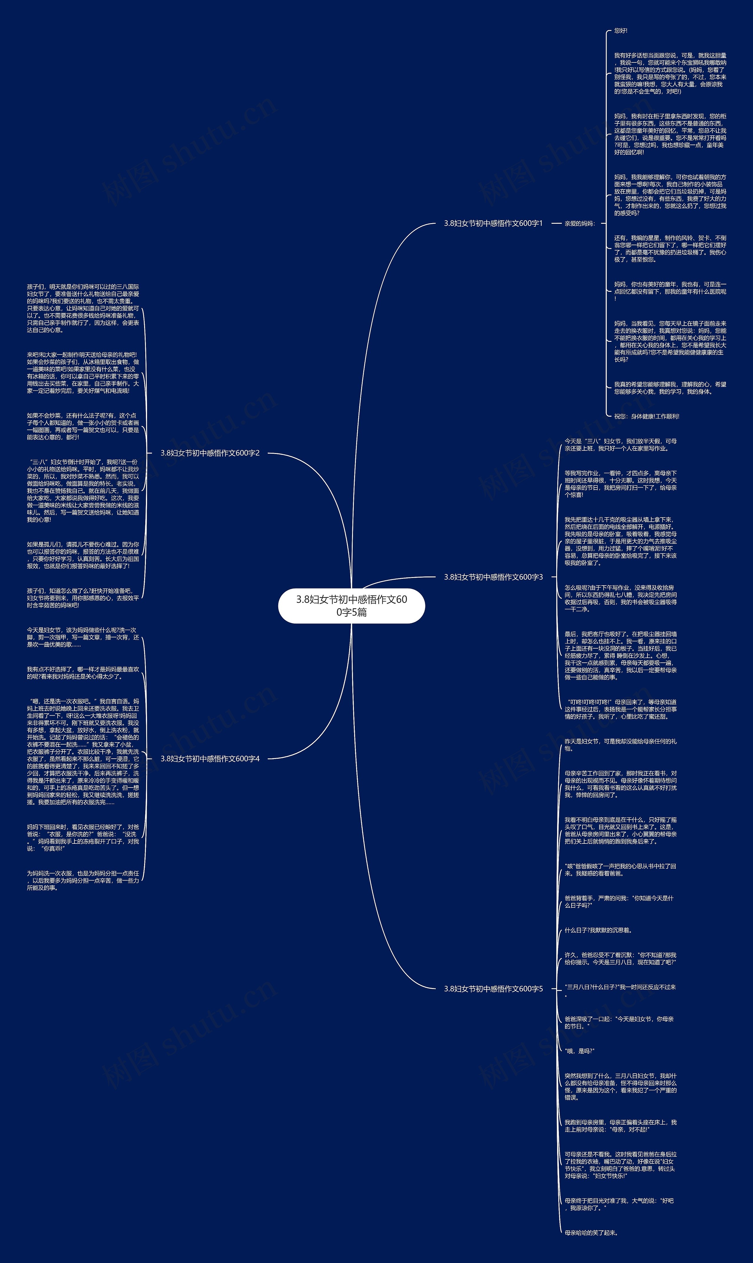 3.8妇女节初中感悟作文600字5篇思维导图