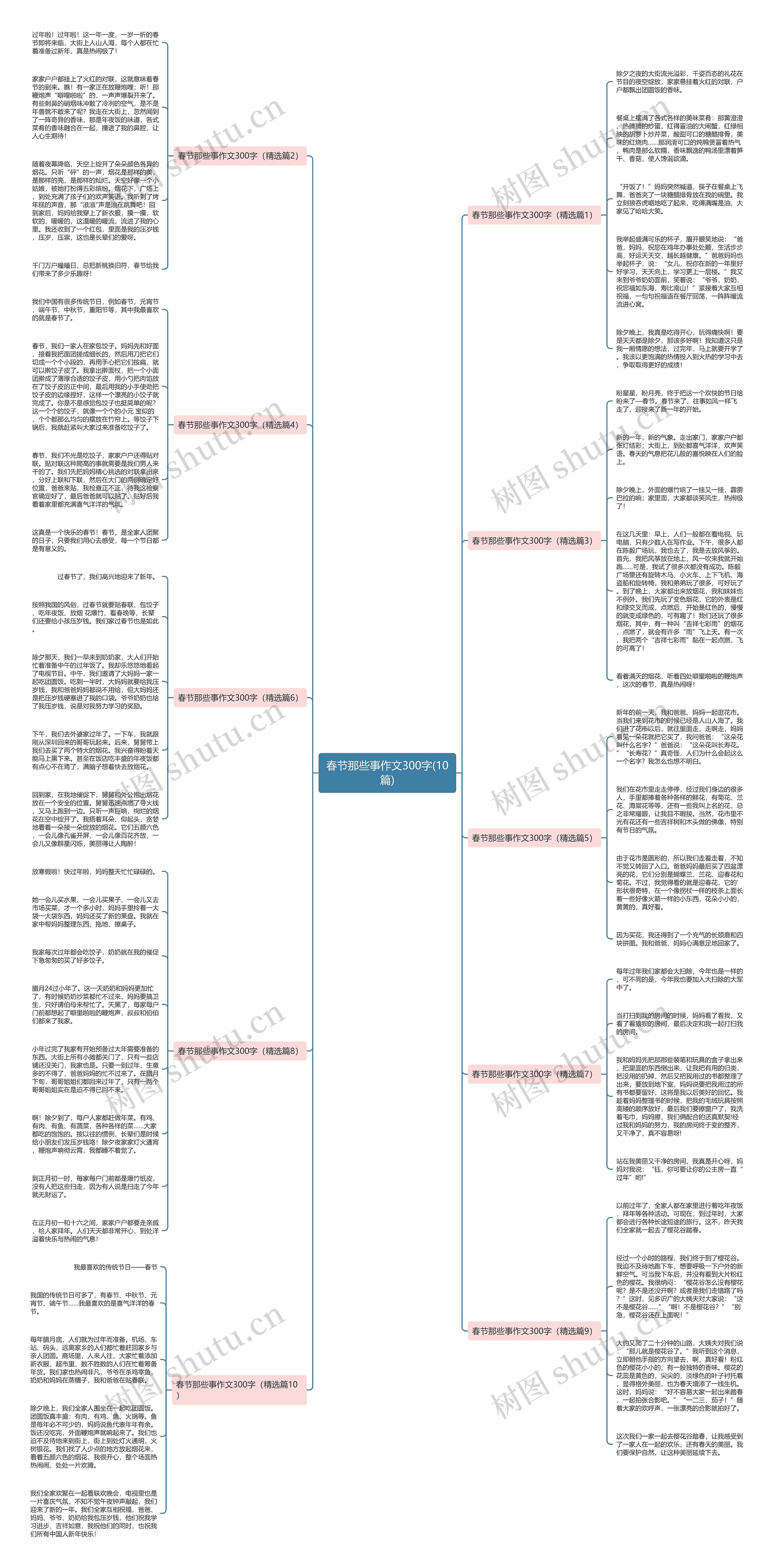 春节那些事作文300字(10篇)思维导图