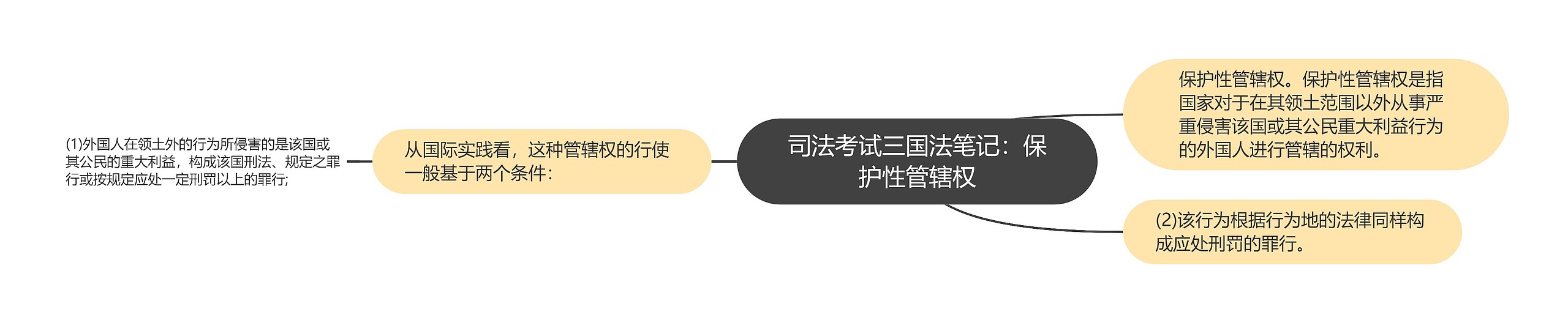 司法考试三国法笔记：保护性管辖权思维导图