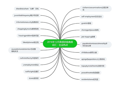 2016年12月英语四级高频词汇：社会热点