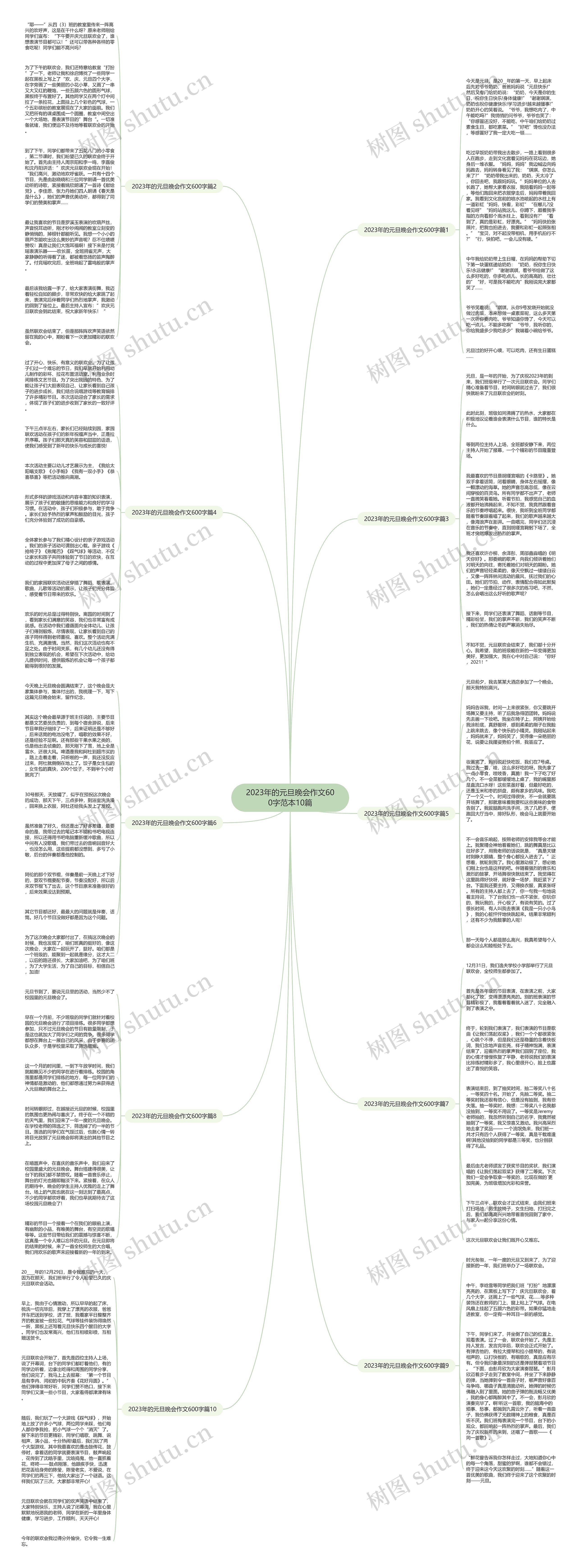 2023年的元旦晚会作文600字范本10篇思维导图