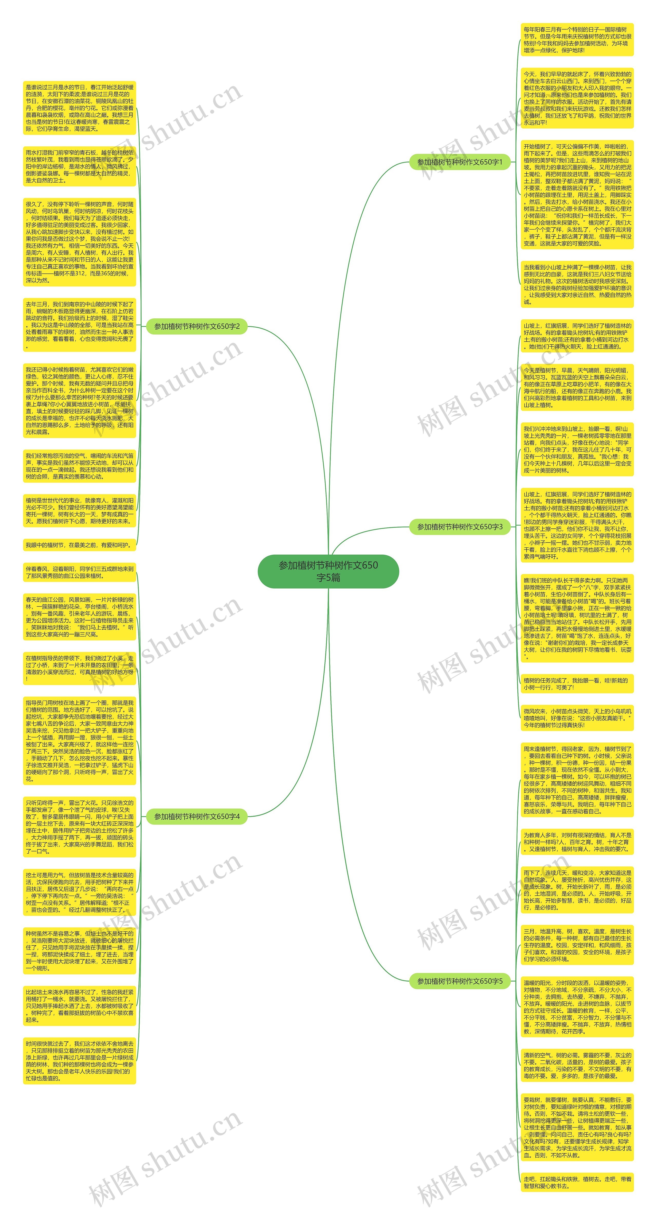 参加植树节种树作文650字5篇思维导图