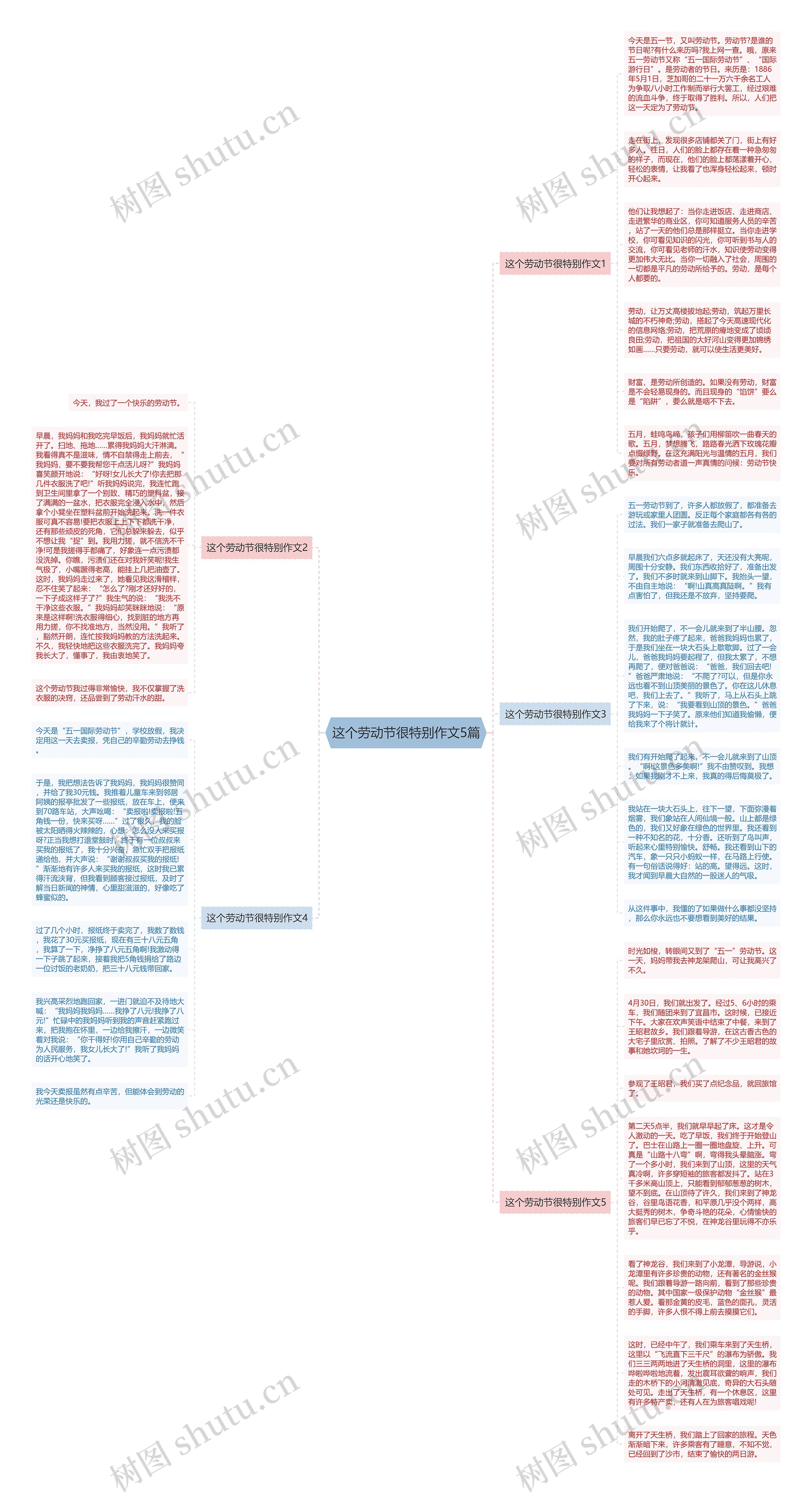 这个劳动节很特别作文5篇思维导图